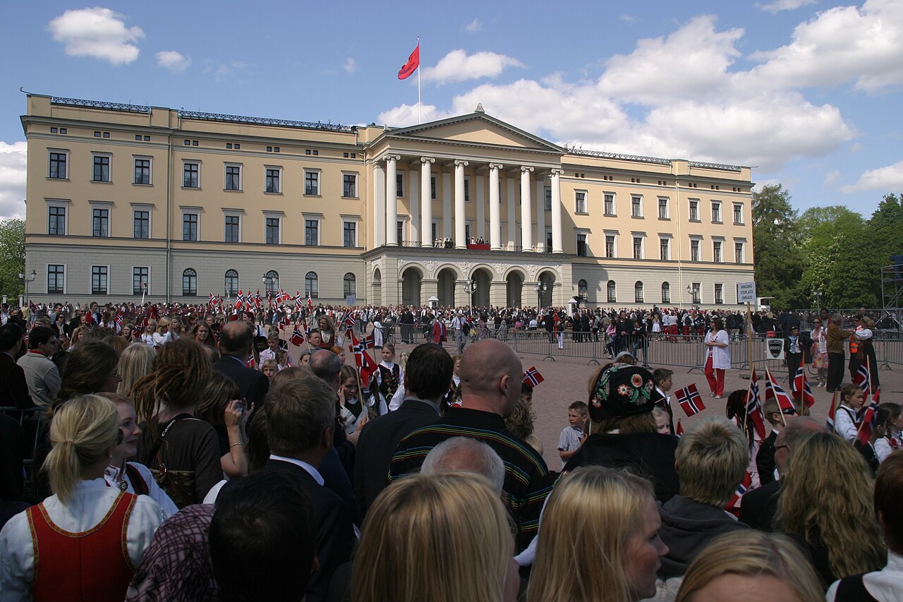 Crowds fill the square on Norway's Constitution Day.