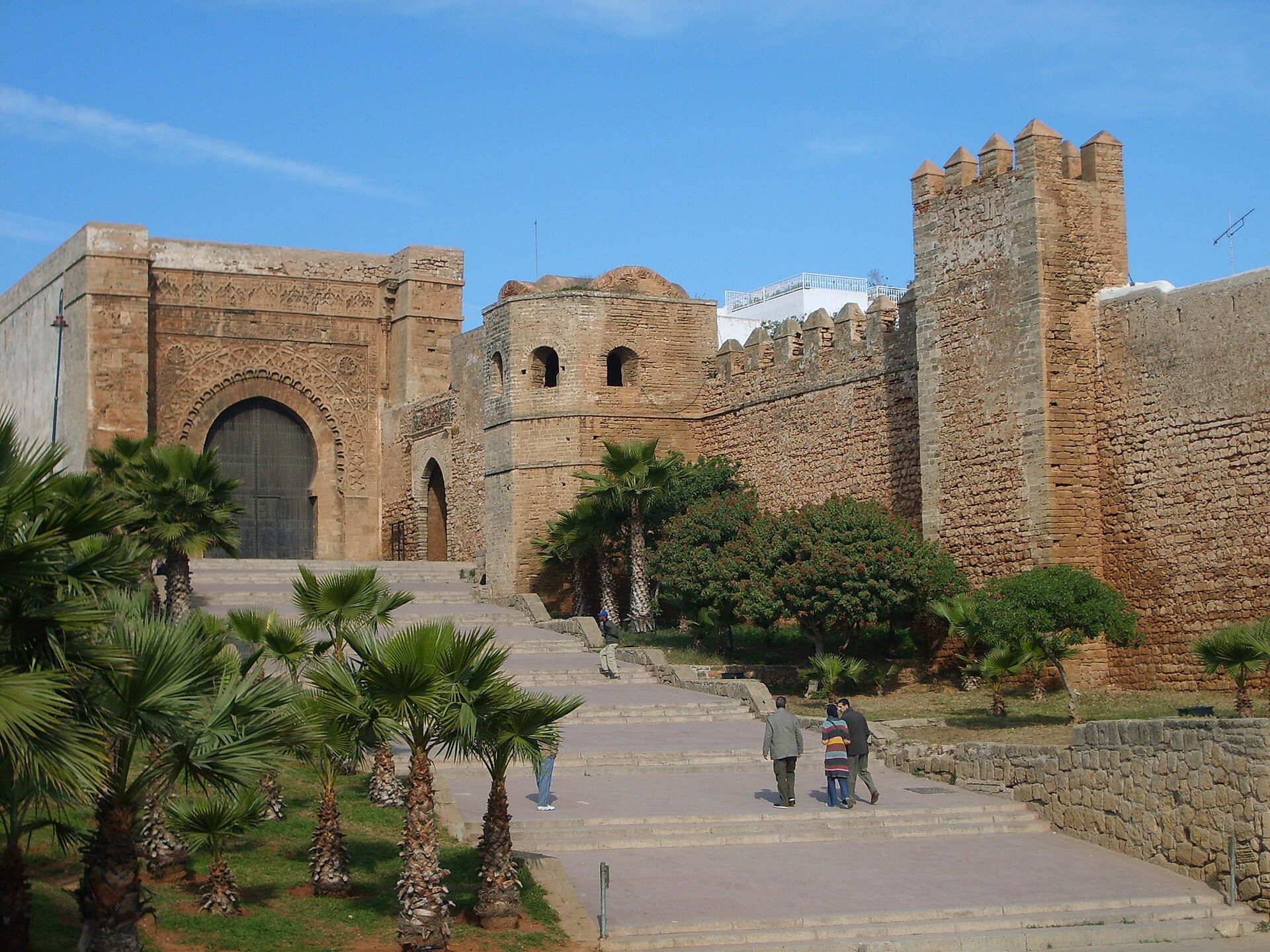 The red ramparts of the Kasbah of the Udayas above the Bou Regreg river