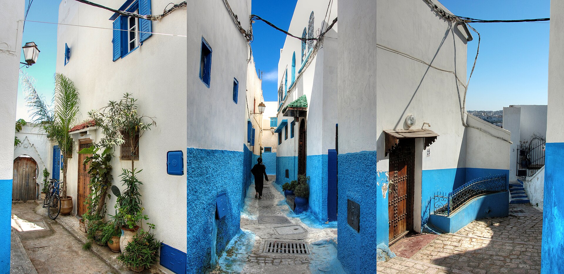 One of the narrow streets inside the Kasbah of the Udayas