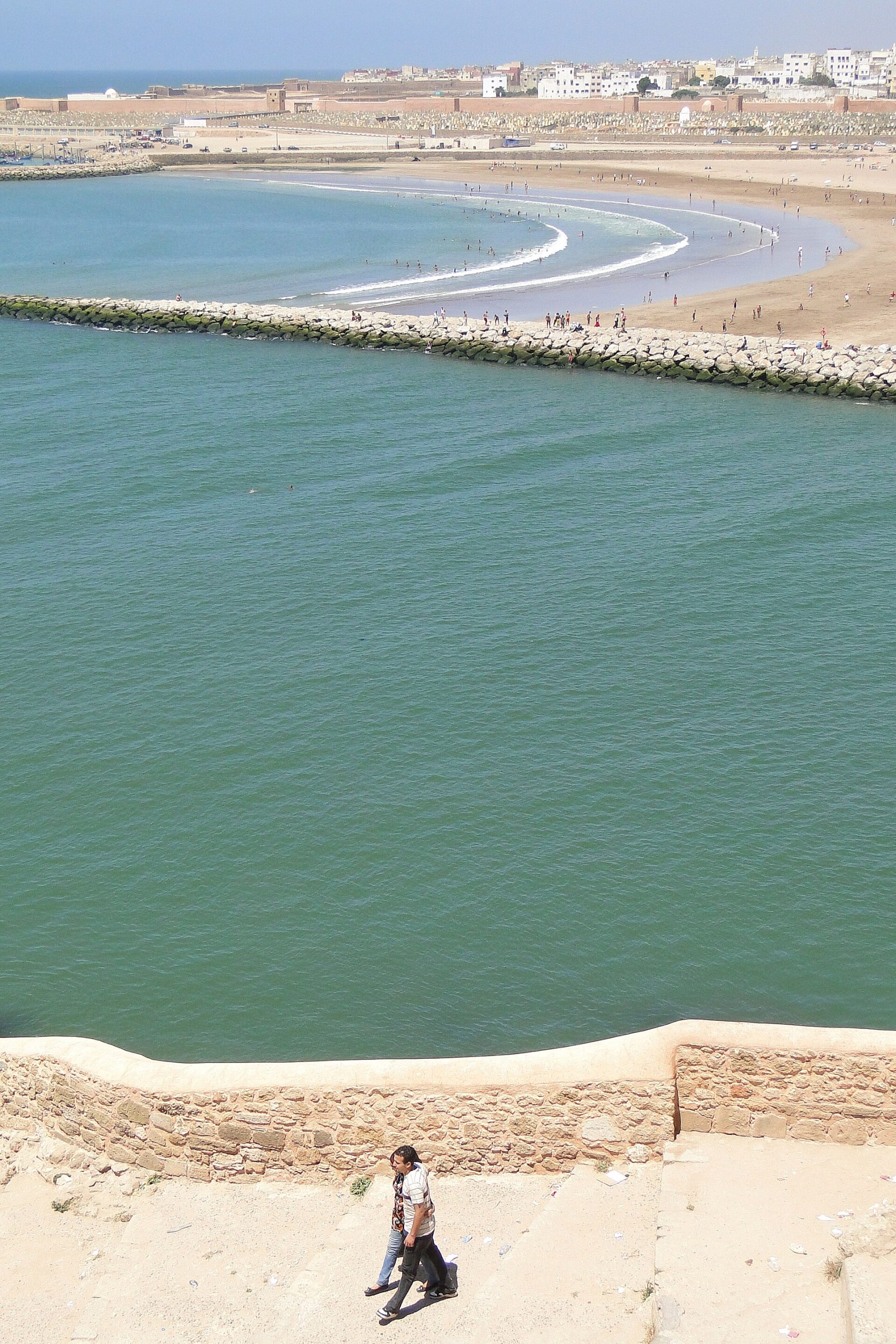 The panorama from the kasbah ramparts over the water