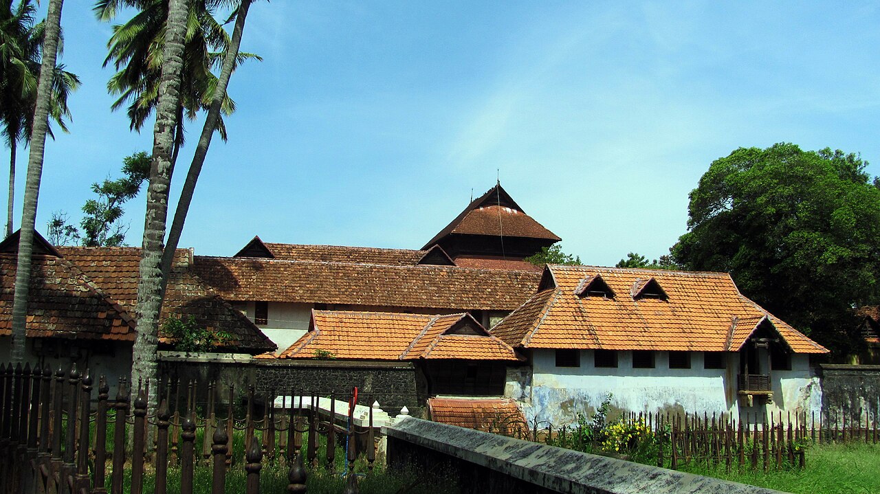 Carved woodwork and sloping roofs of the palace.