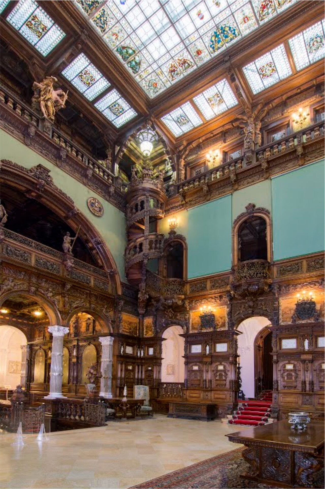 A carved and decorated interior of Peles.