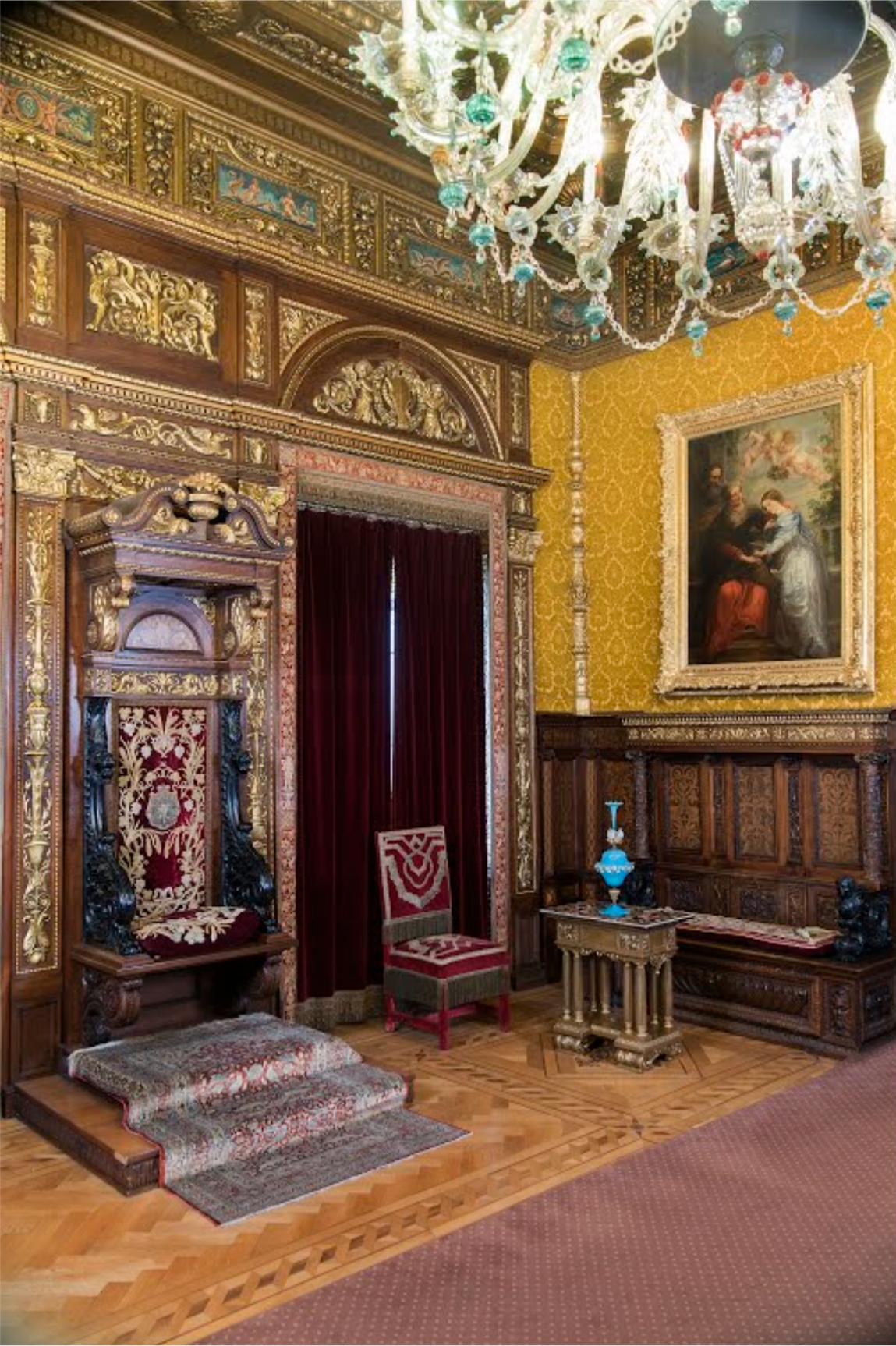 The richly decorated rooms of the castle