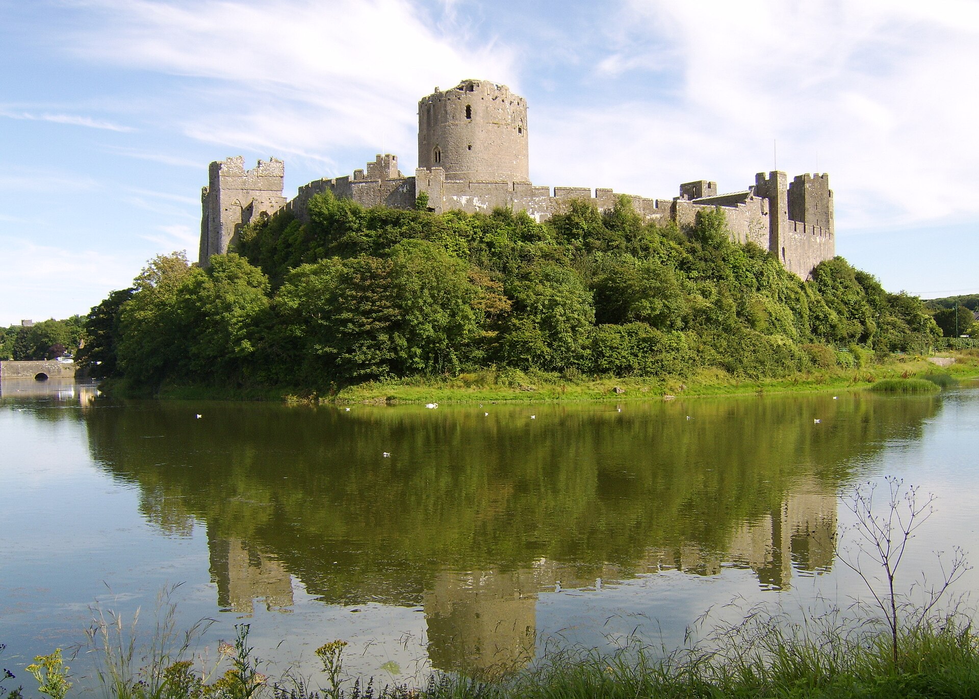 The great round keep of Pembroke, a massive cylindrical tower crowned with a stone dome