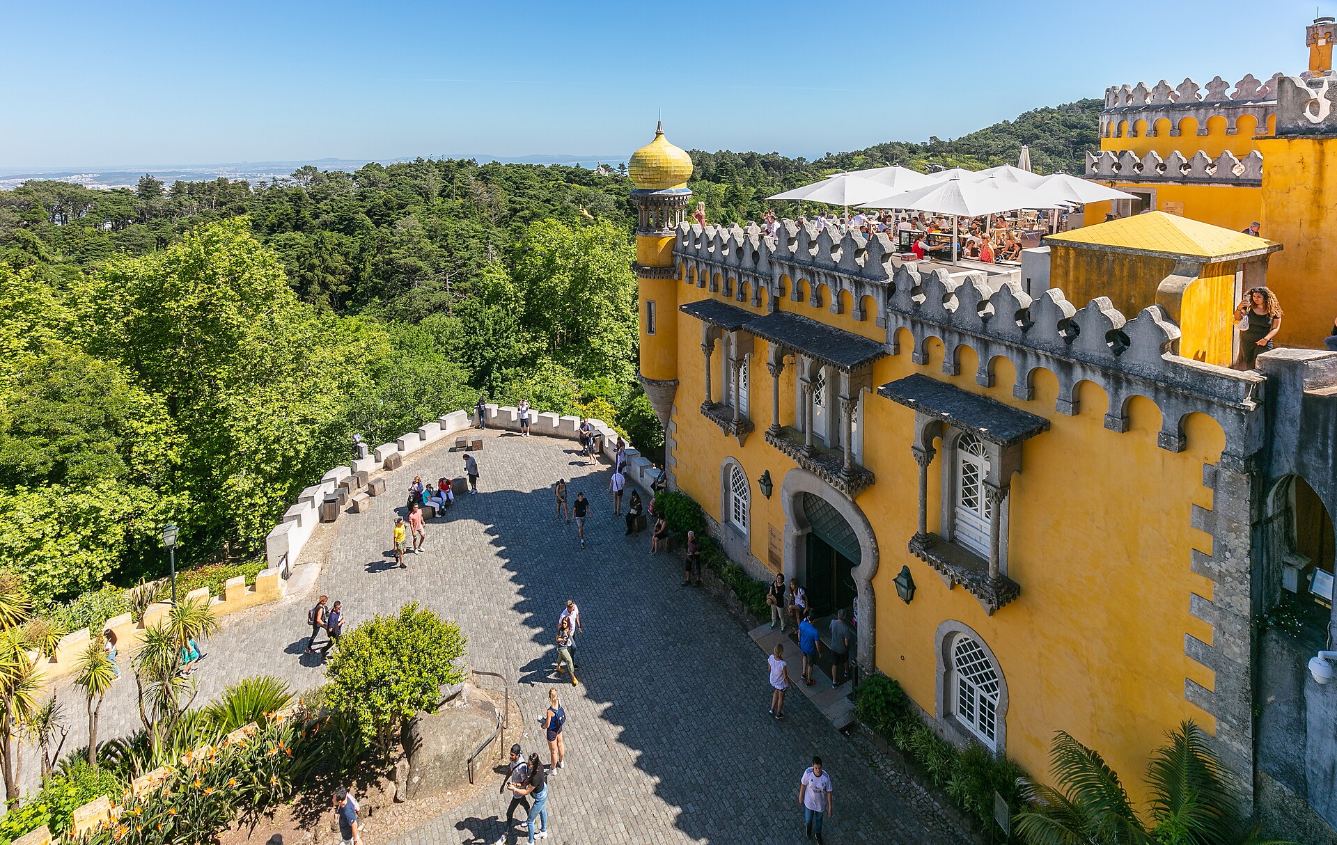 The palace bristles with a fantastic array of towers and domes.