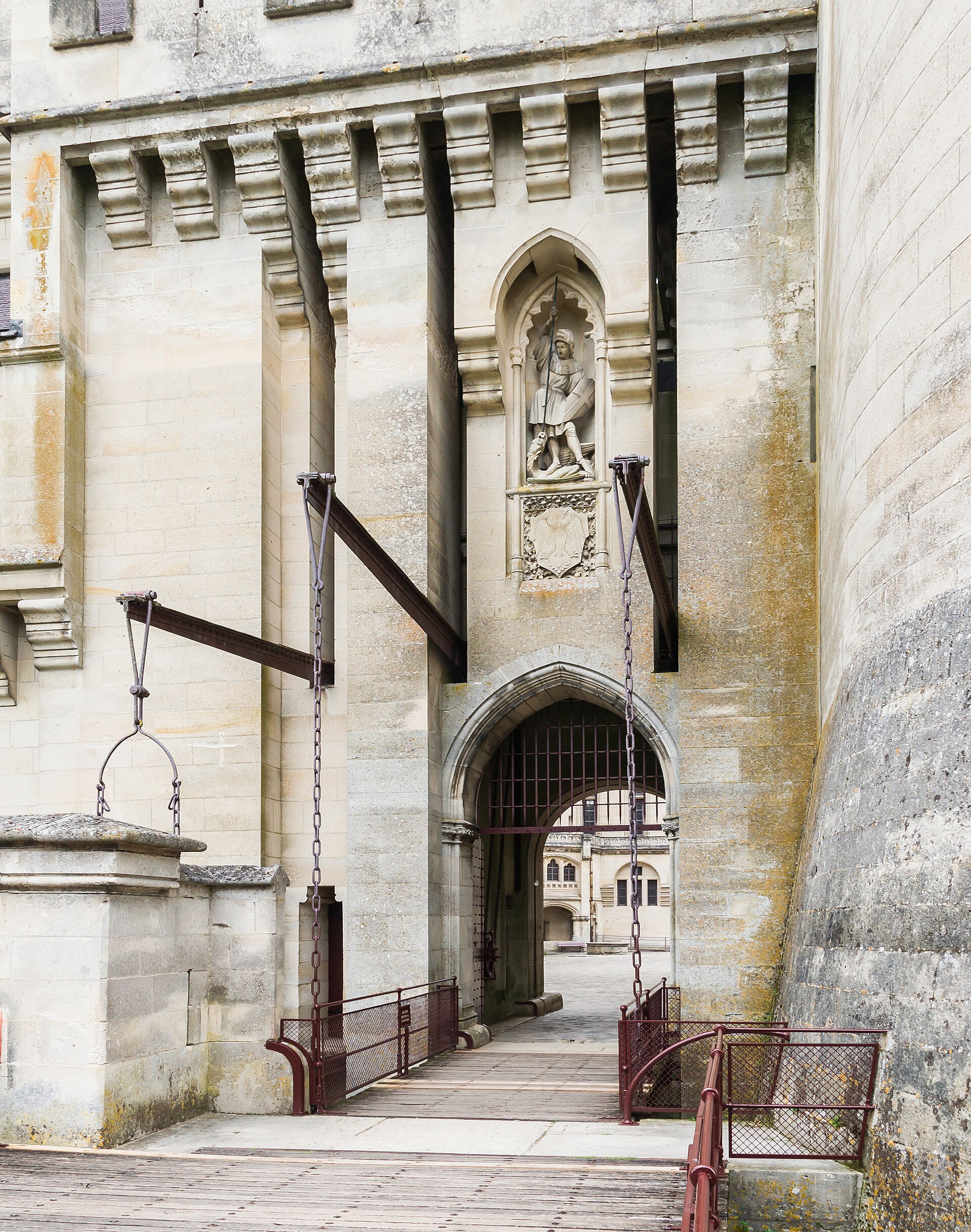The drawbridge and gateway into the château