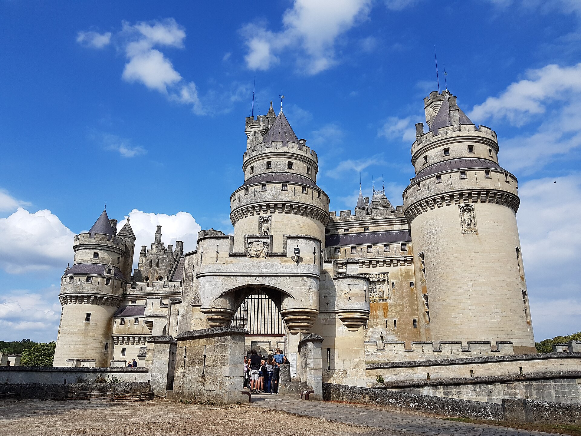 Pierrefonds reborn, with its many towers and pointed roofs