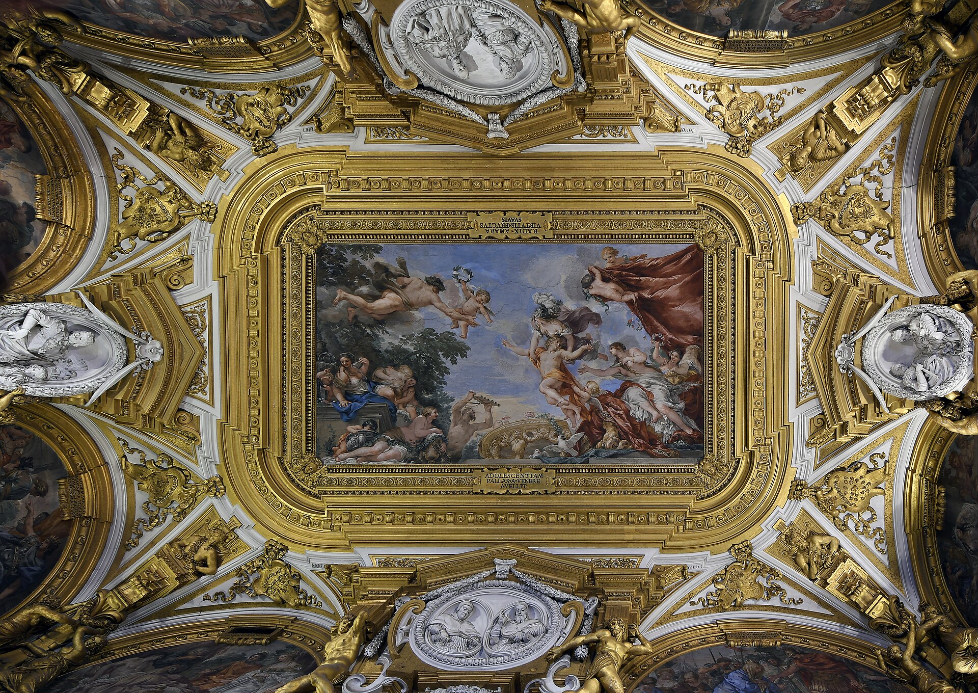The frescoed ceiling of the Hall of Venus