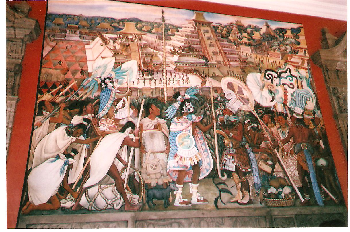 Diego Rivera's mural of Mexican history in the palace
