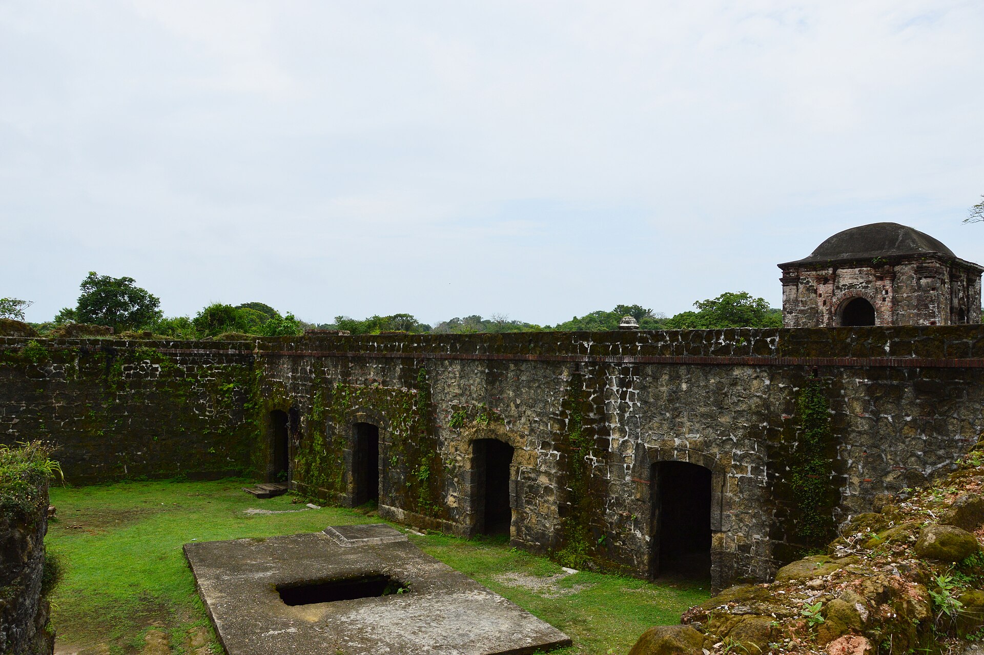A view of Fort San Lorenzo above the river