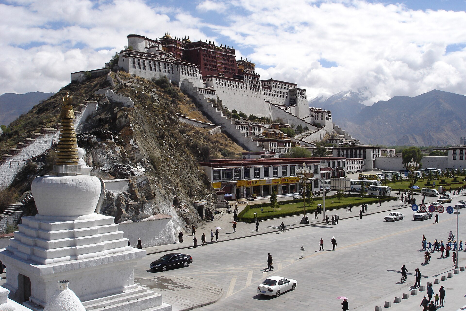 The Potala Palace, its white and crimson walls climbing the sacred hill.