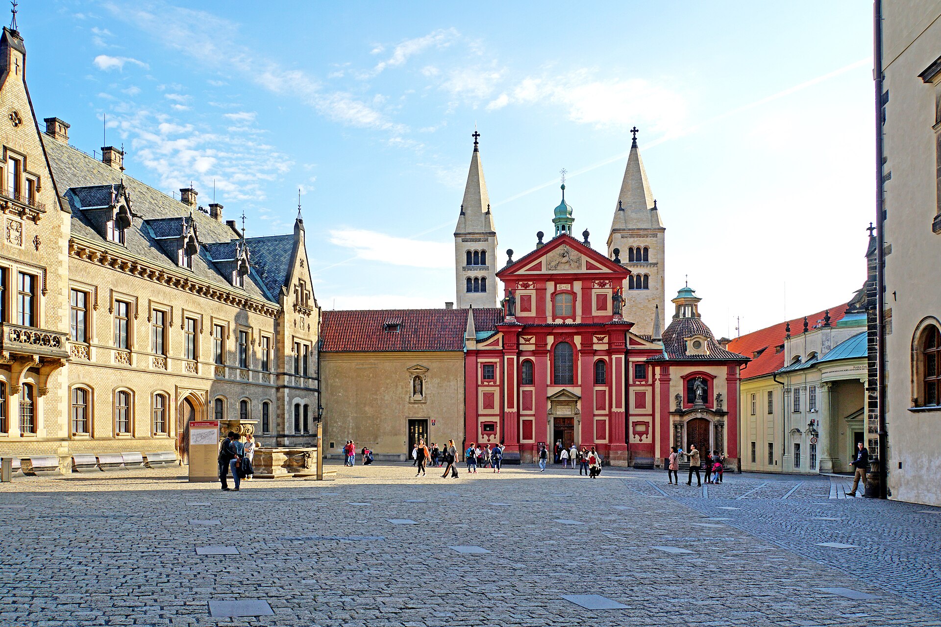 St. George's Basilica, founded around 920, is the oldest surviving church within the castle walls.
