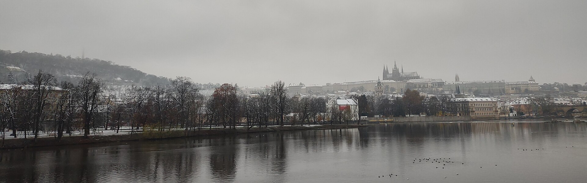 The castle seen from the riverbank