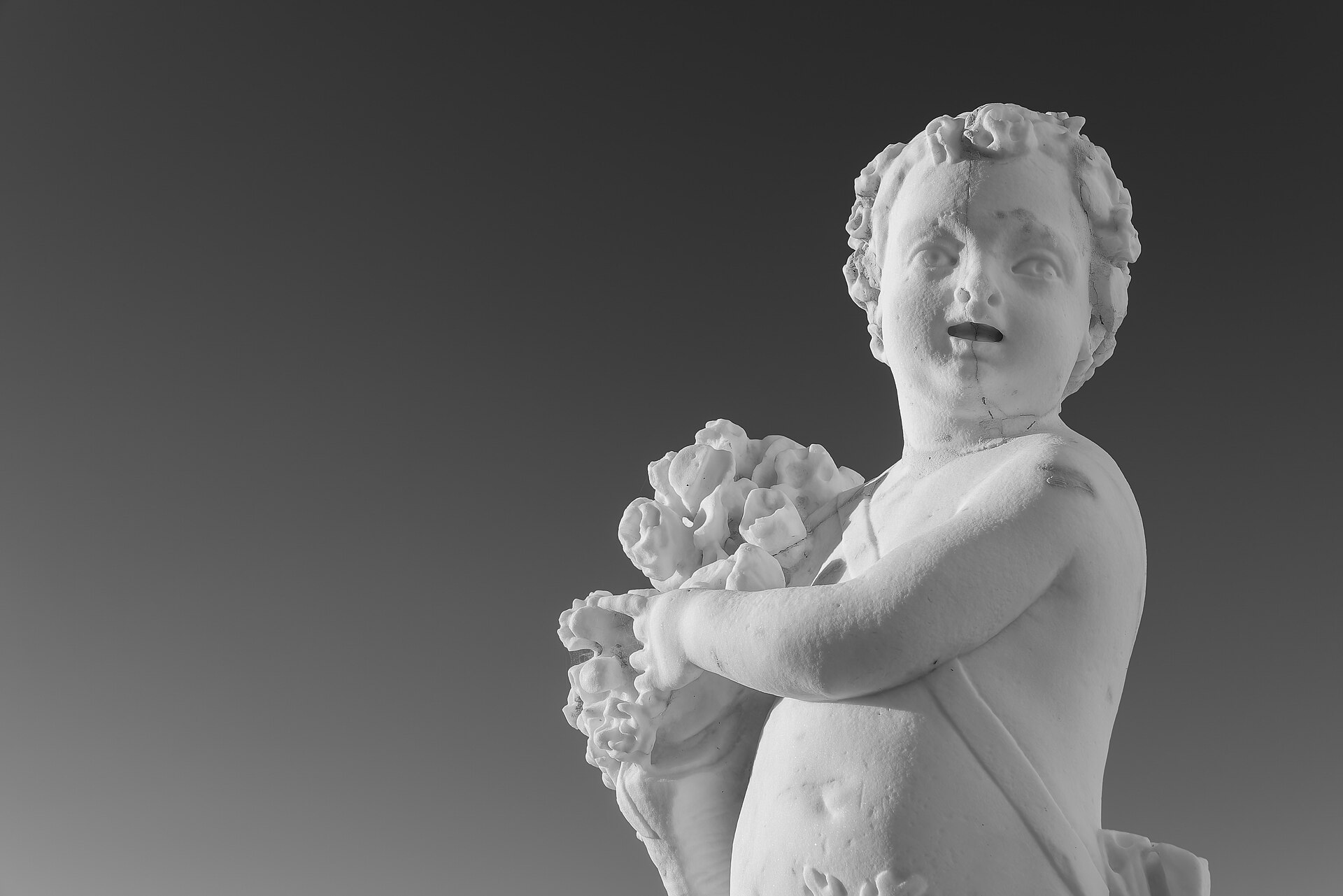 A garden statue at the Palace of Queluz