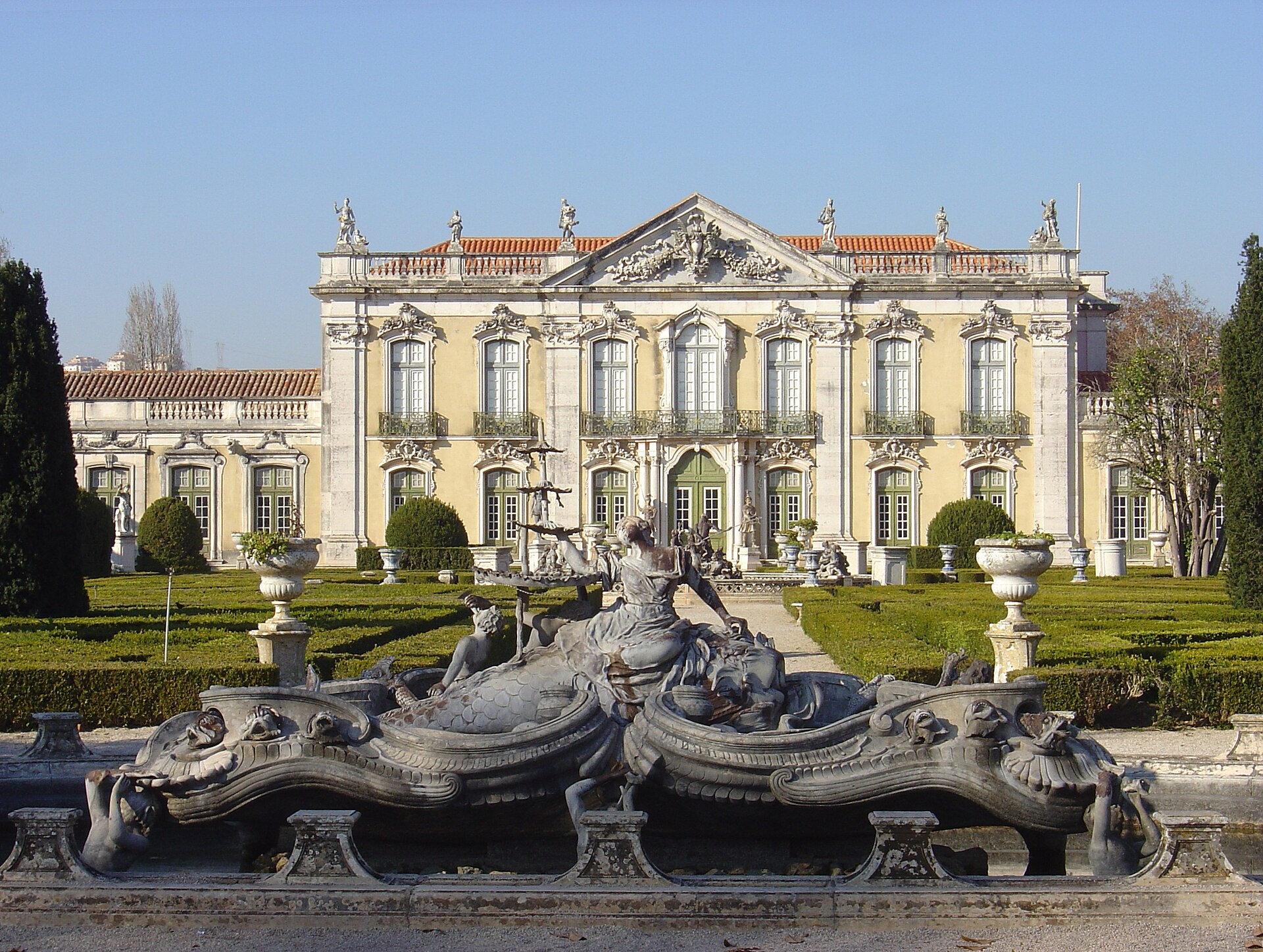 The fountains of the formal gardens