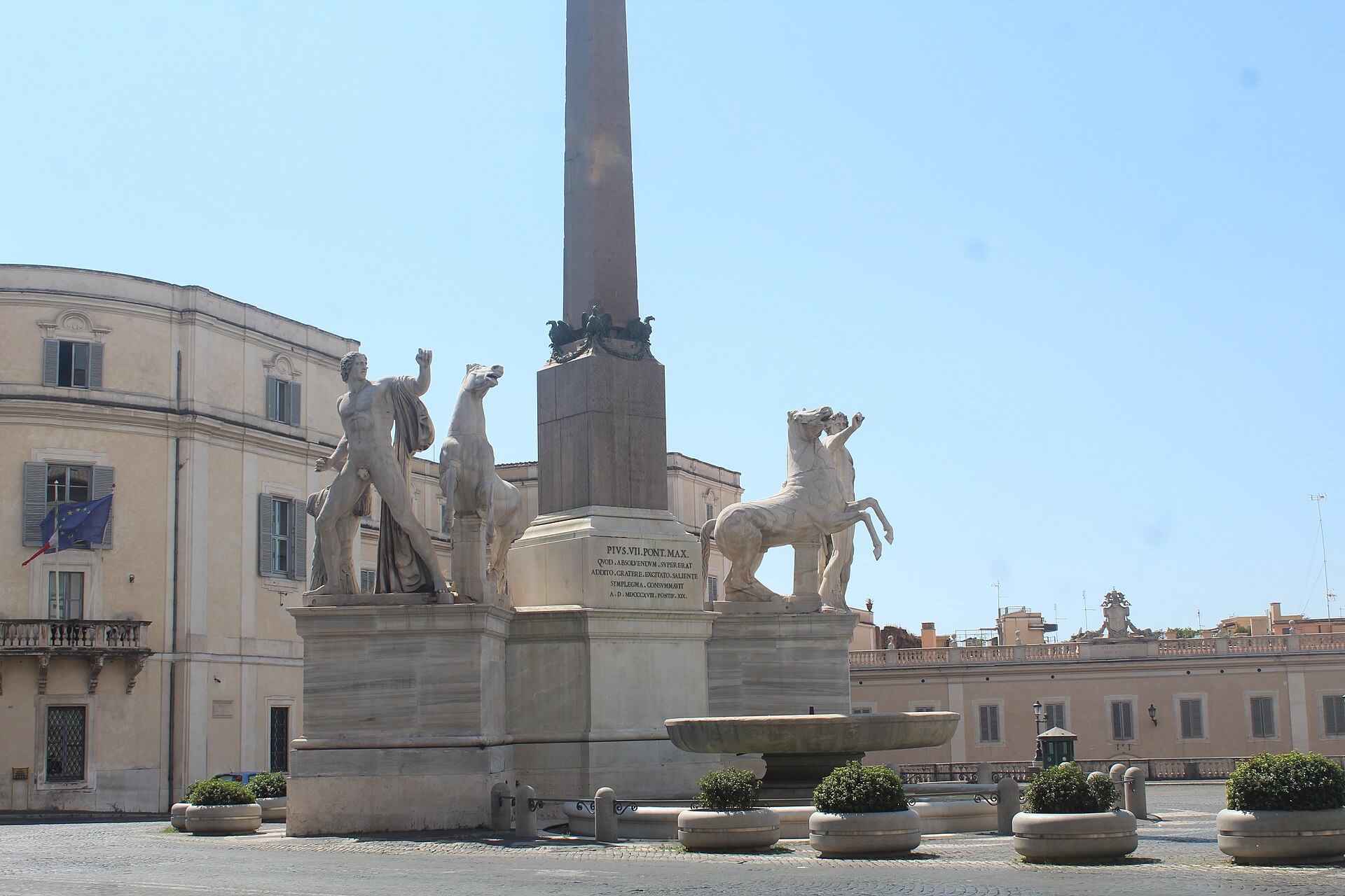 The fountain of the Dioscuri in the Piazza del Quirinale