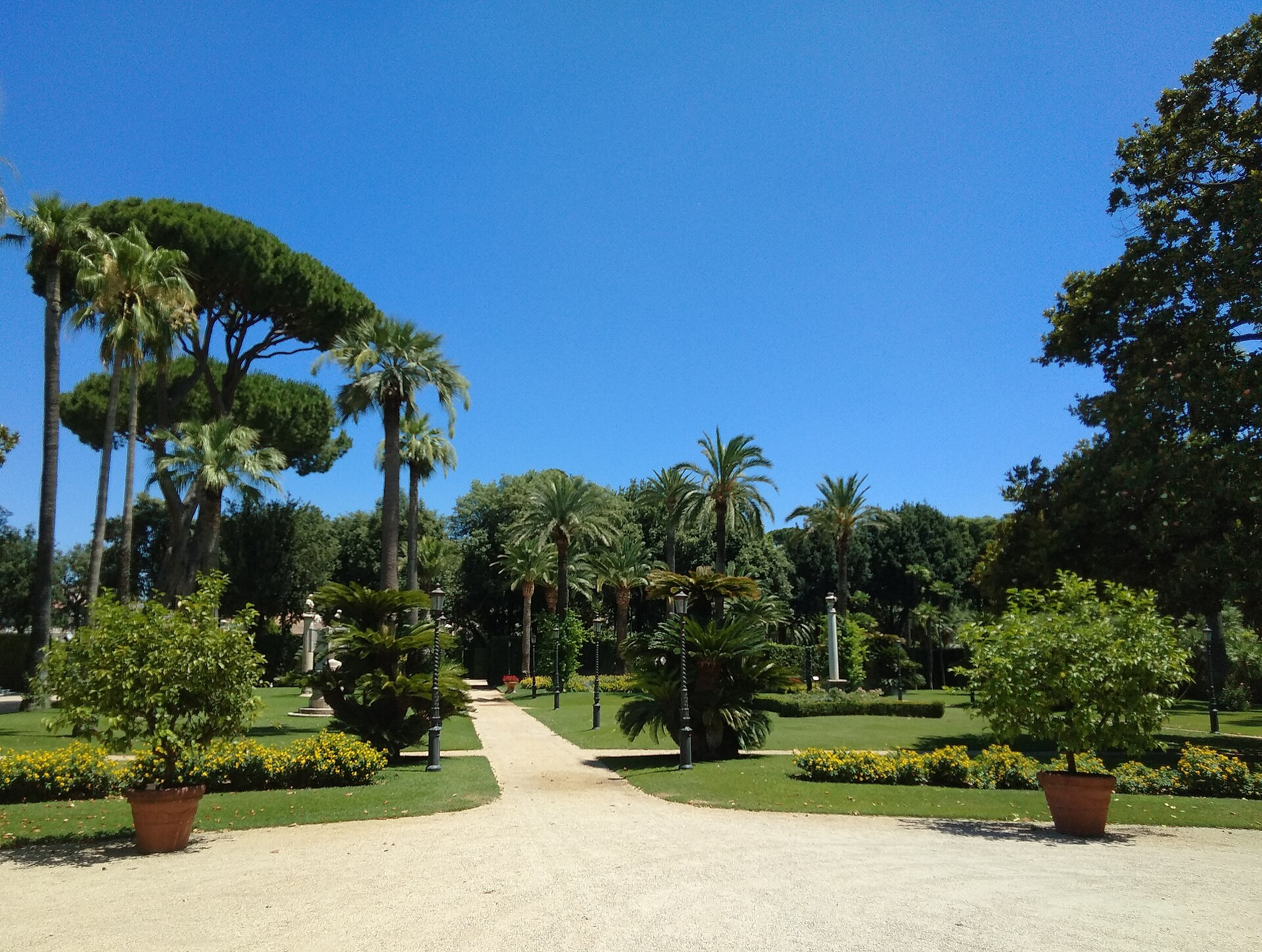 The gardens on the summit of the Quirinal Hill