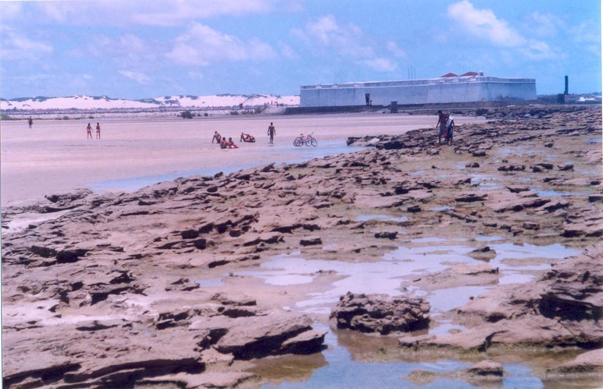 The star-shaped Forte dos Reis Magos at the mouth of the Potengi