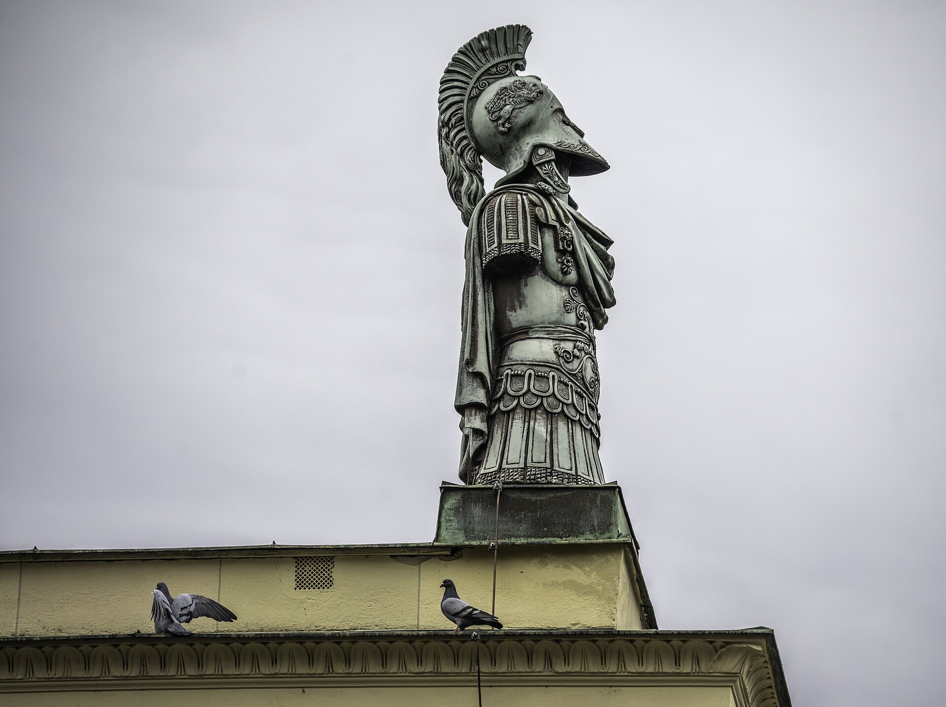 A statue of Athena on the roof of the Residenz