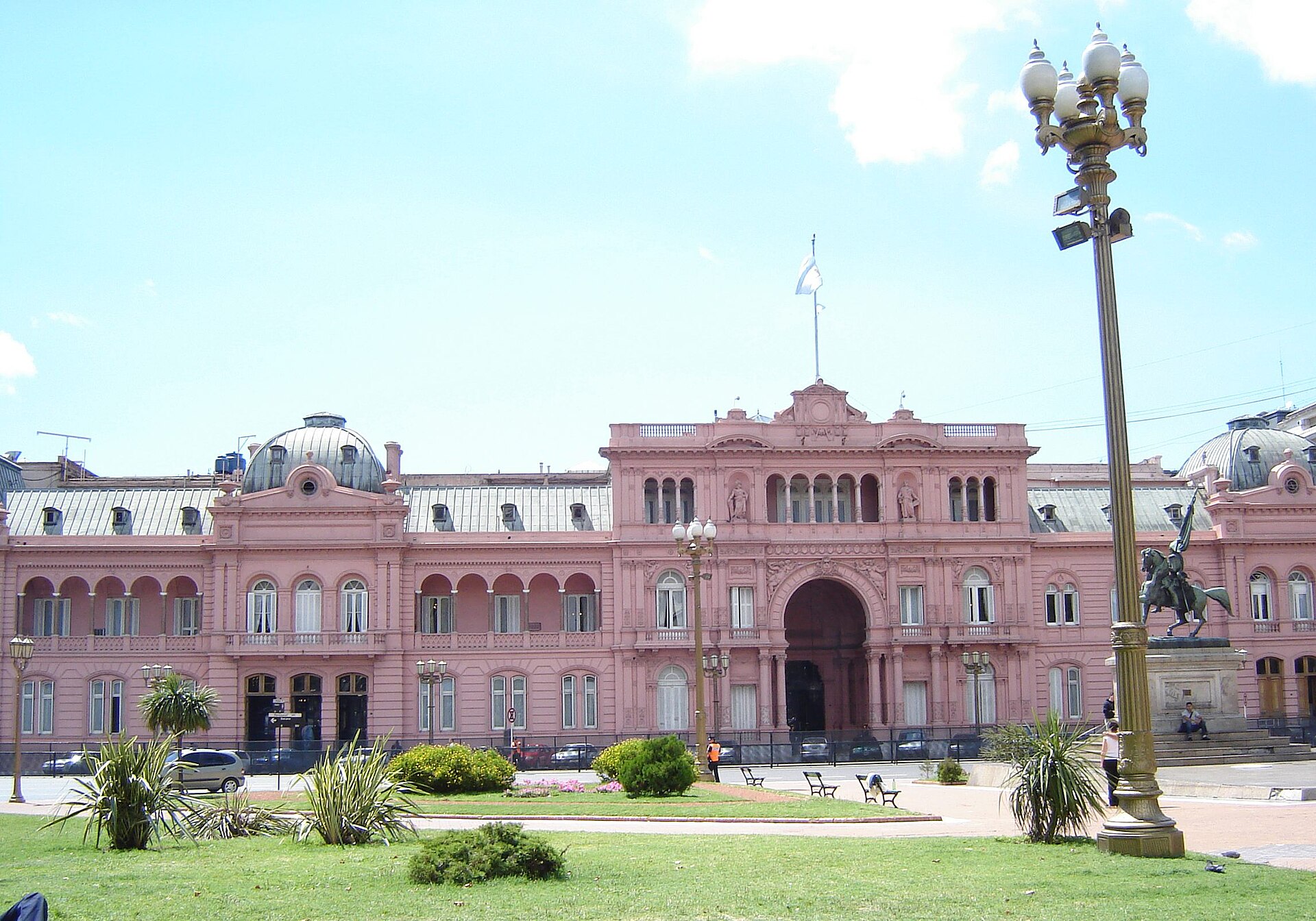 A detailed view of the palace facade