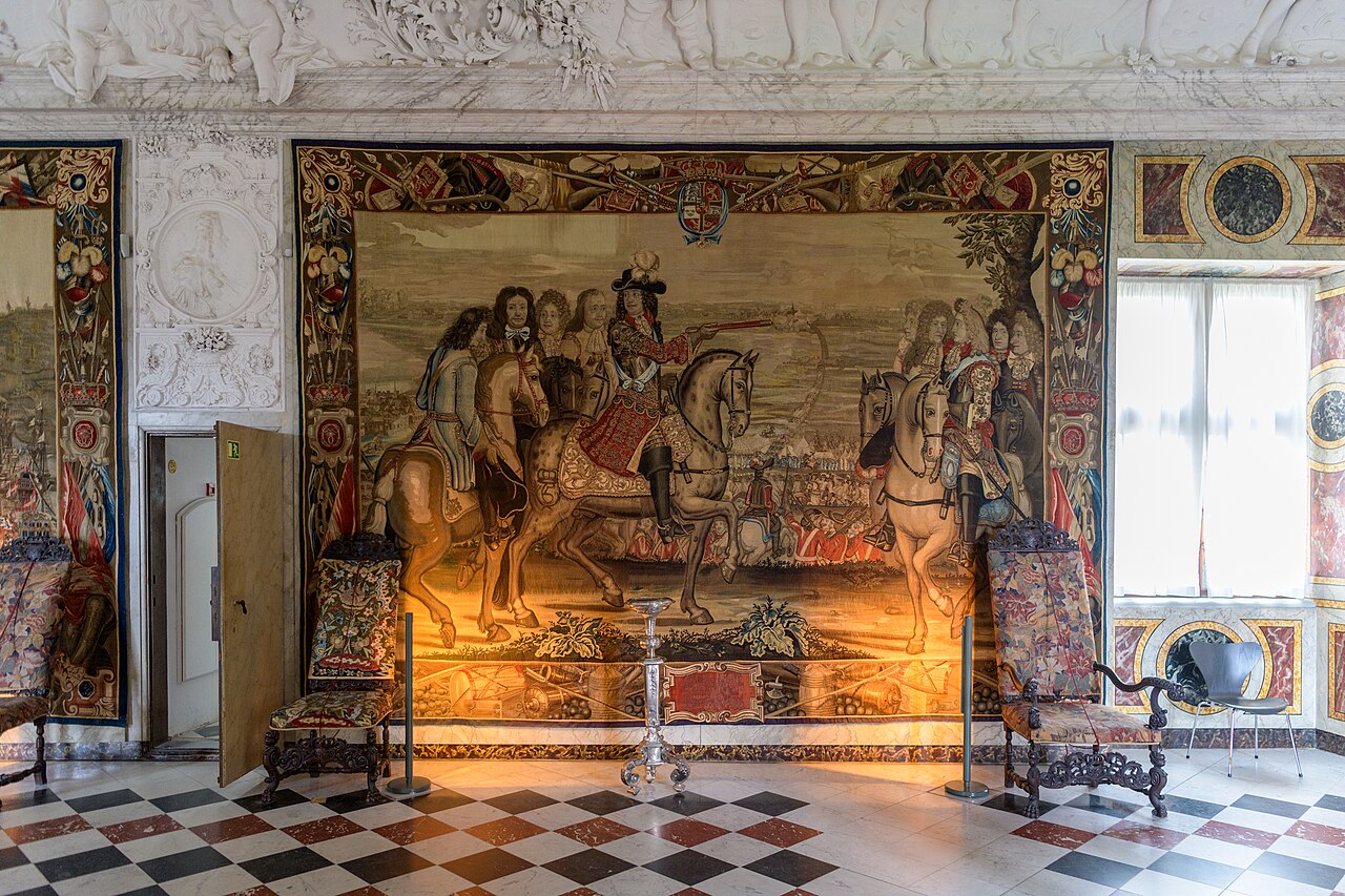 An interior showing the castle's dense decoration.