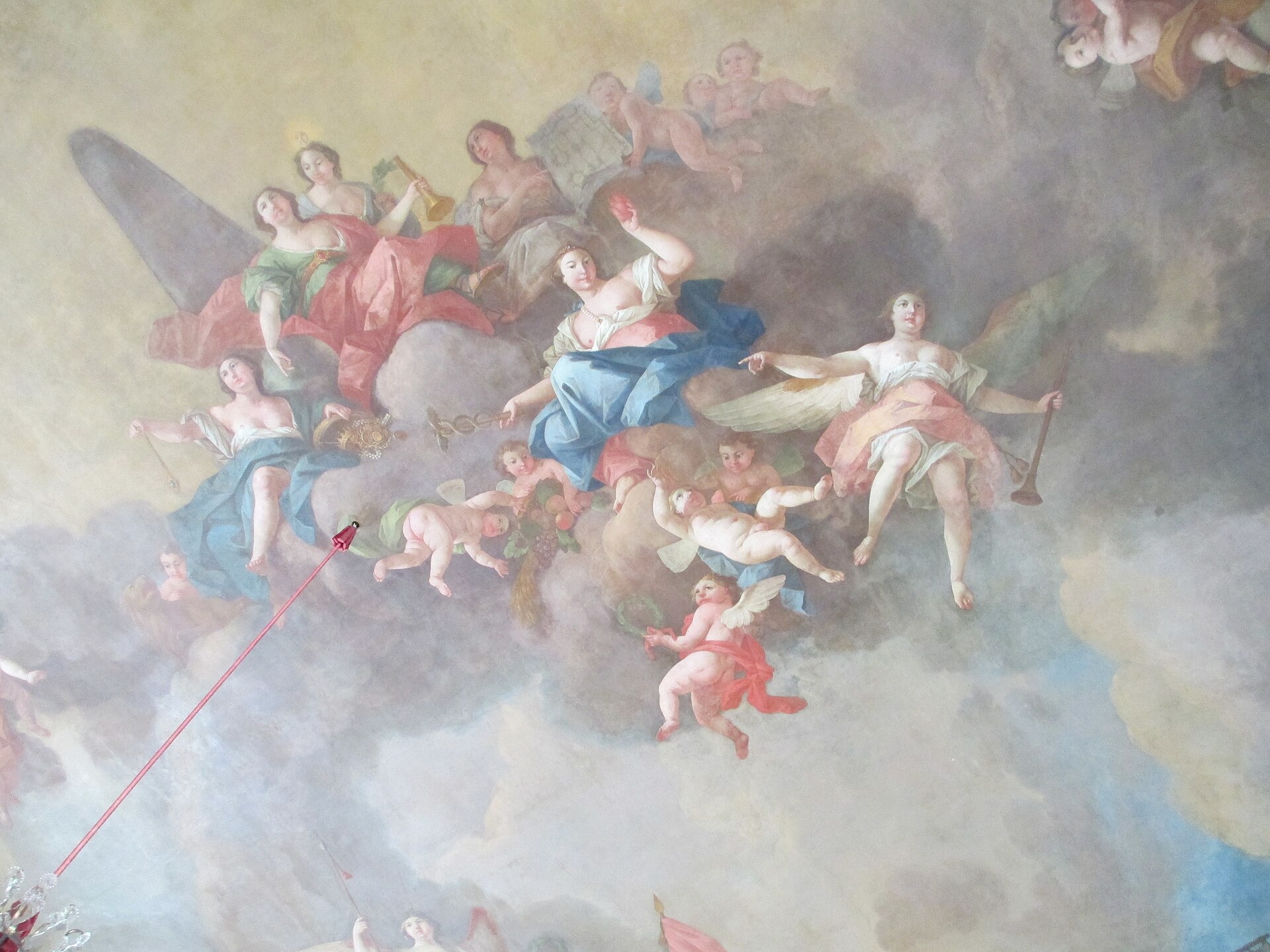 The magnificent painted ceiling of Rundale Palace
