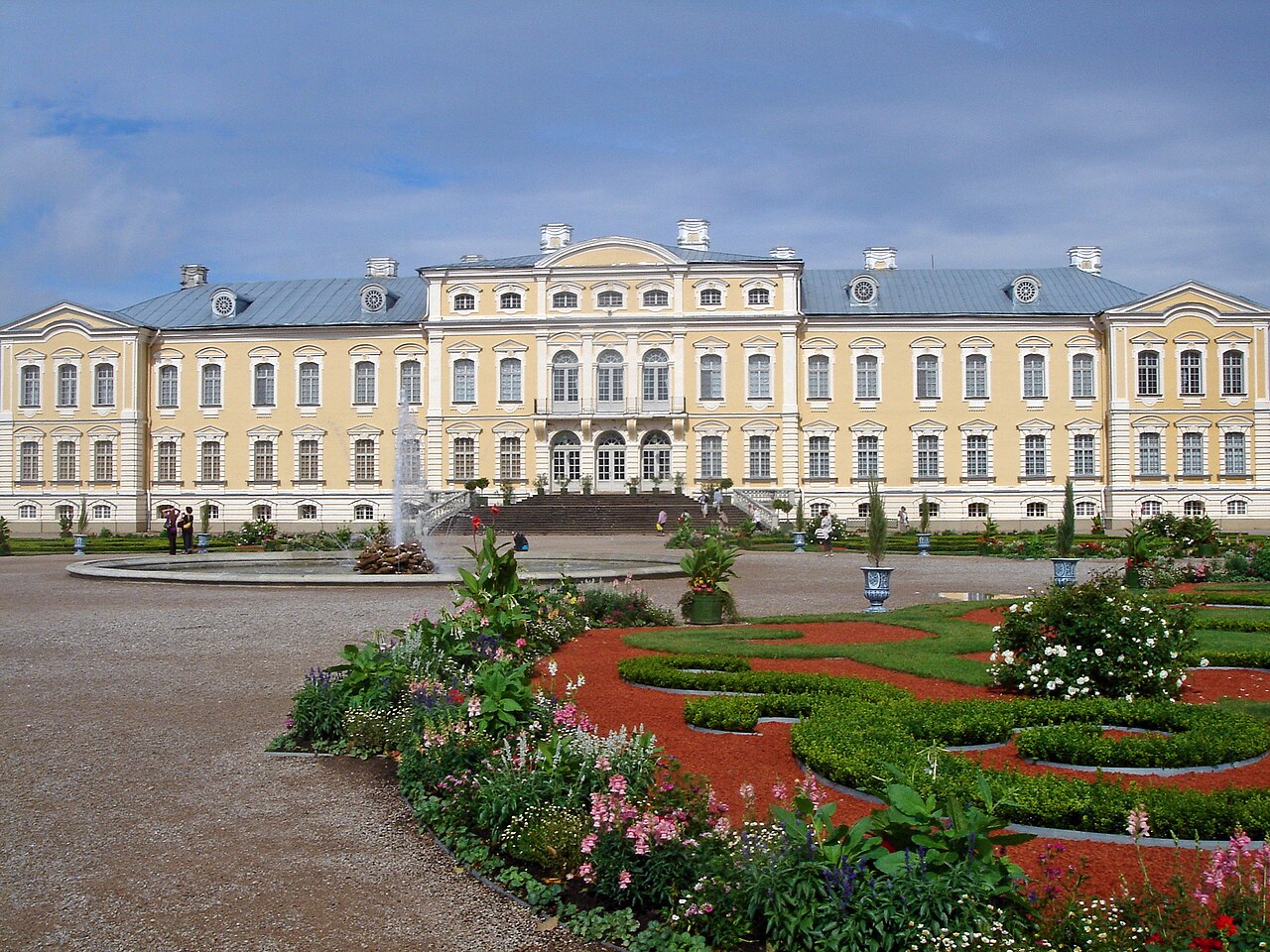 The restored south facade of the palace.