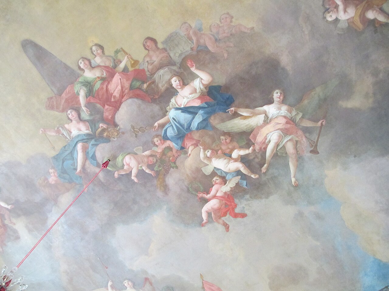 A painted ceiling within Rundale Palace.