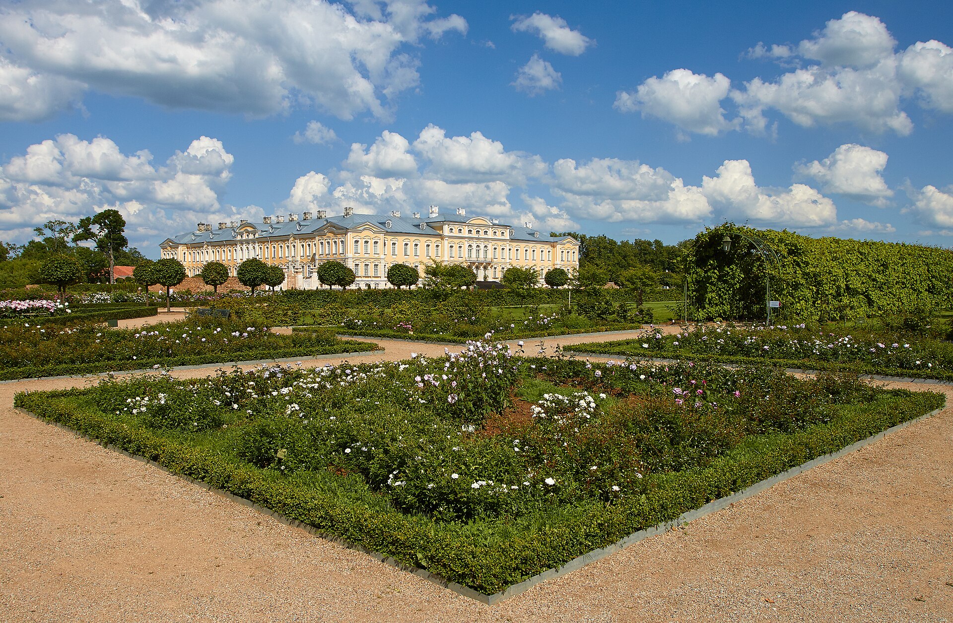 The baroque facade of Rundale Palace