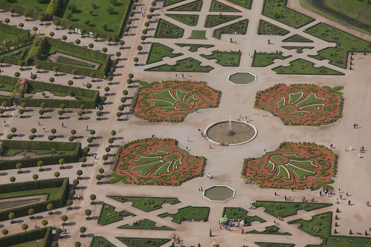 The formal French gardens of Rundale.