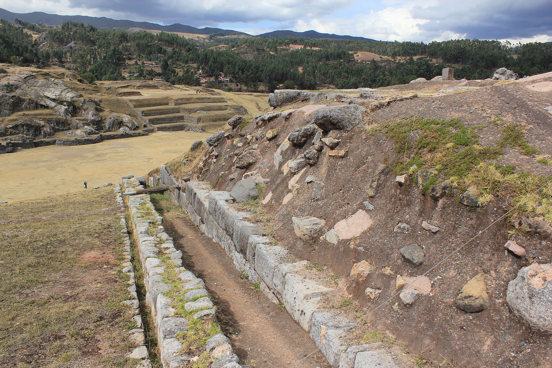 The walls of Sacsayhuamán and the surrounding hills