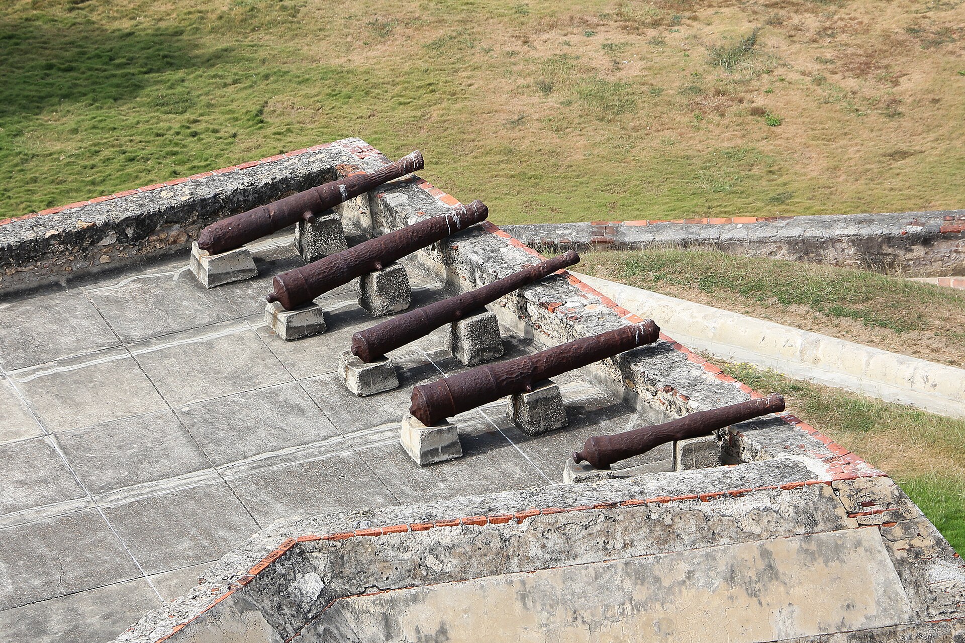 Cannon lining the batteries of the fortress