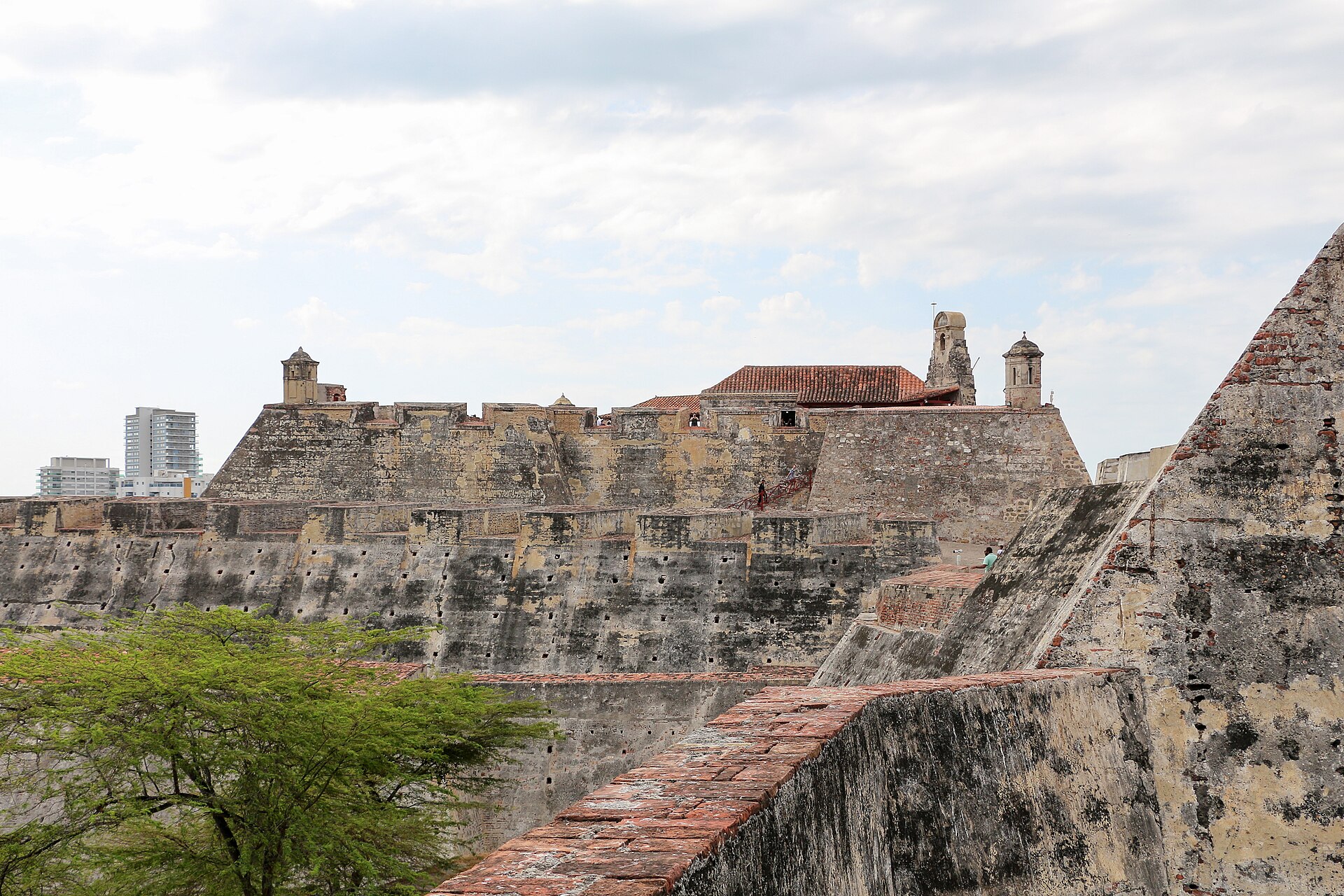 The massive stone walls of Castillo San Felipe de Barajas