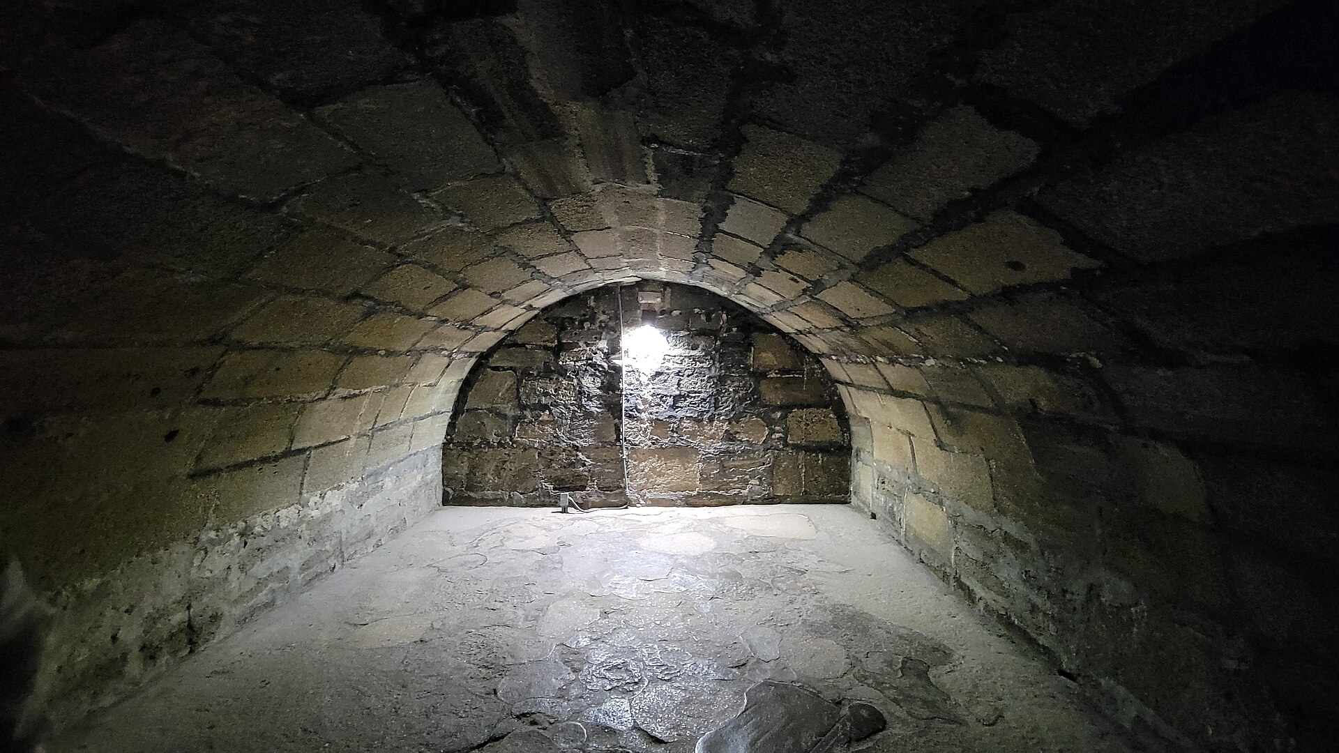 A vaulted cellar room within the Castillo de San Marcos