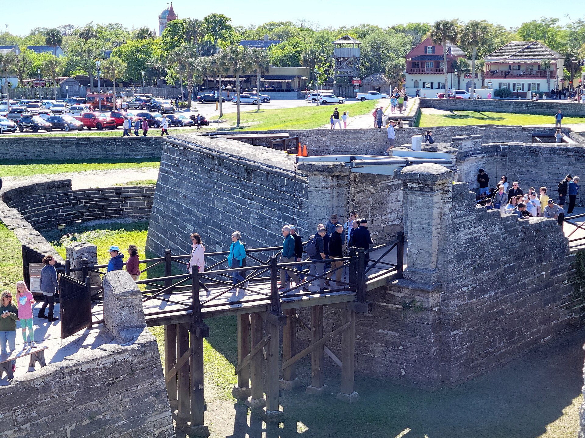 The entrance bridge over the moat of the Castillo