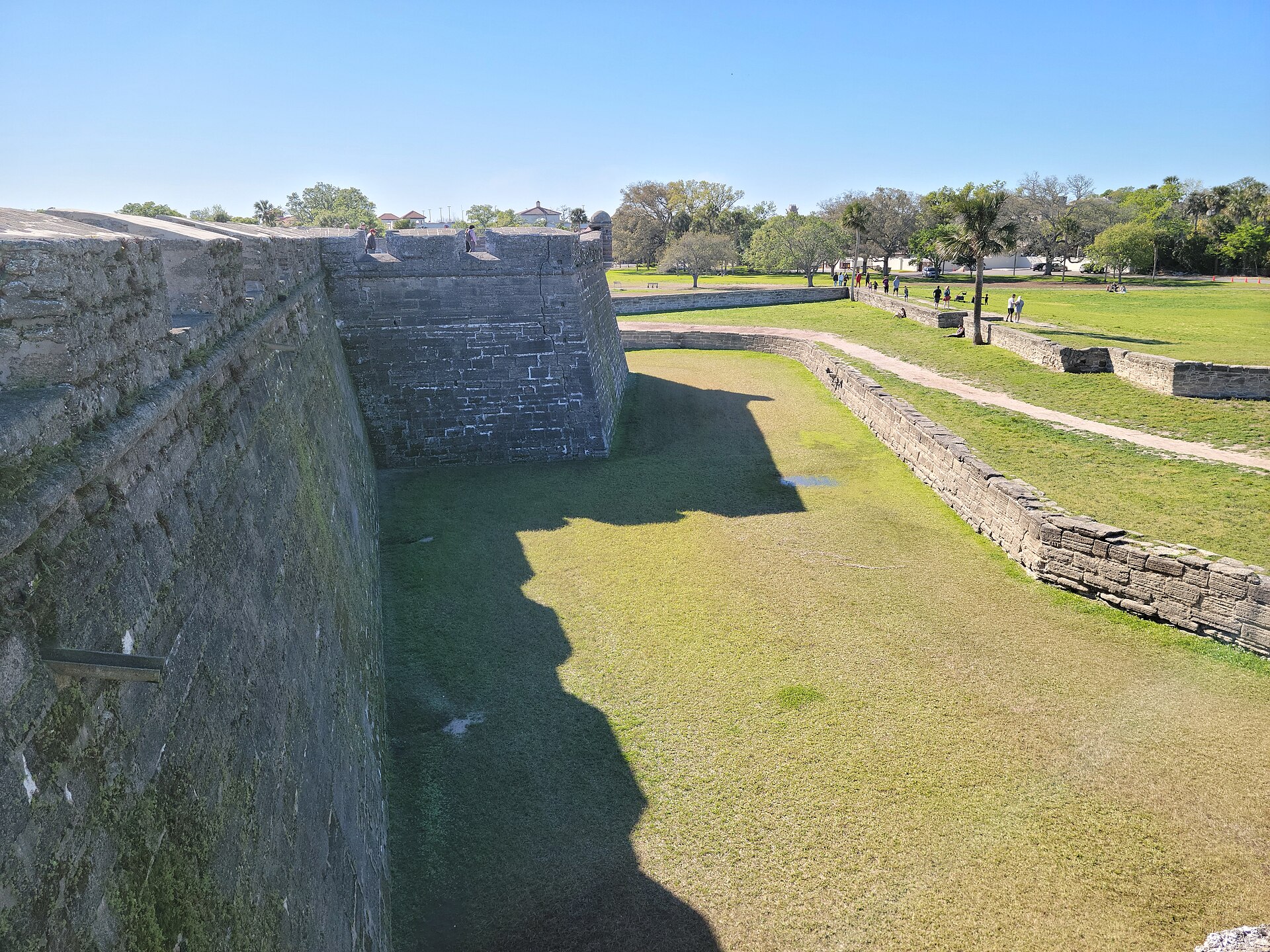 The moat surrounding the Castillo de San Marcos