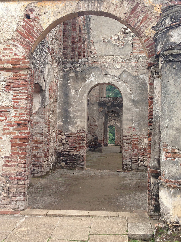 The roofless ruins of the royal residence.