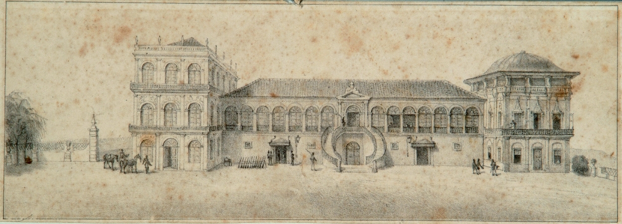 A historic view of the Paco de Sao Cristovao in the early imperial period.