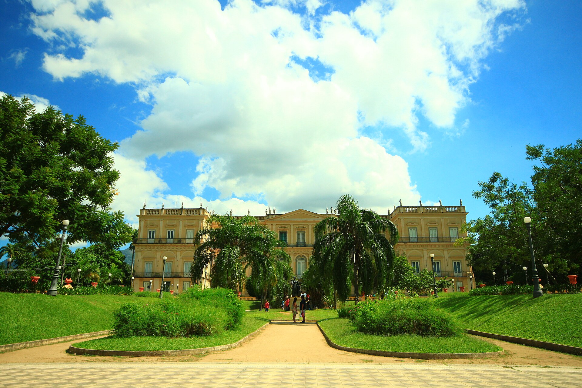 A facade of the imperial palace, dignified in the neoclassical style of the empire.