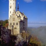 Schloss Lichtenstein perched on its cliff above the Echaz valley