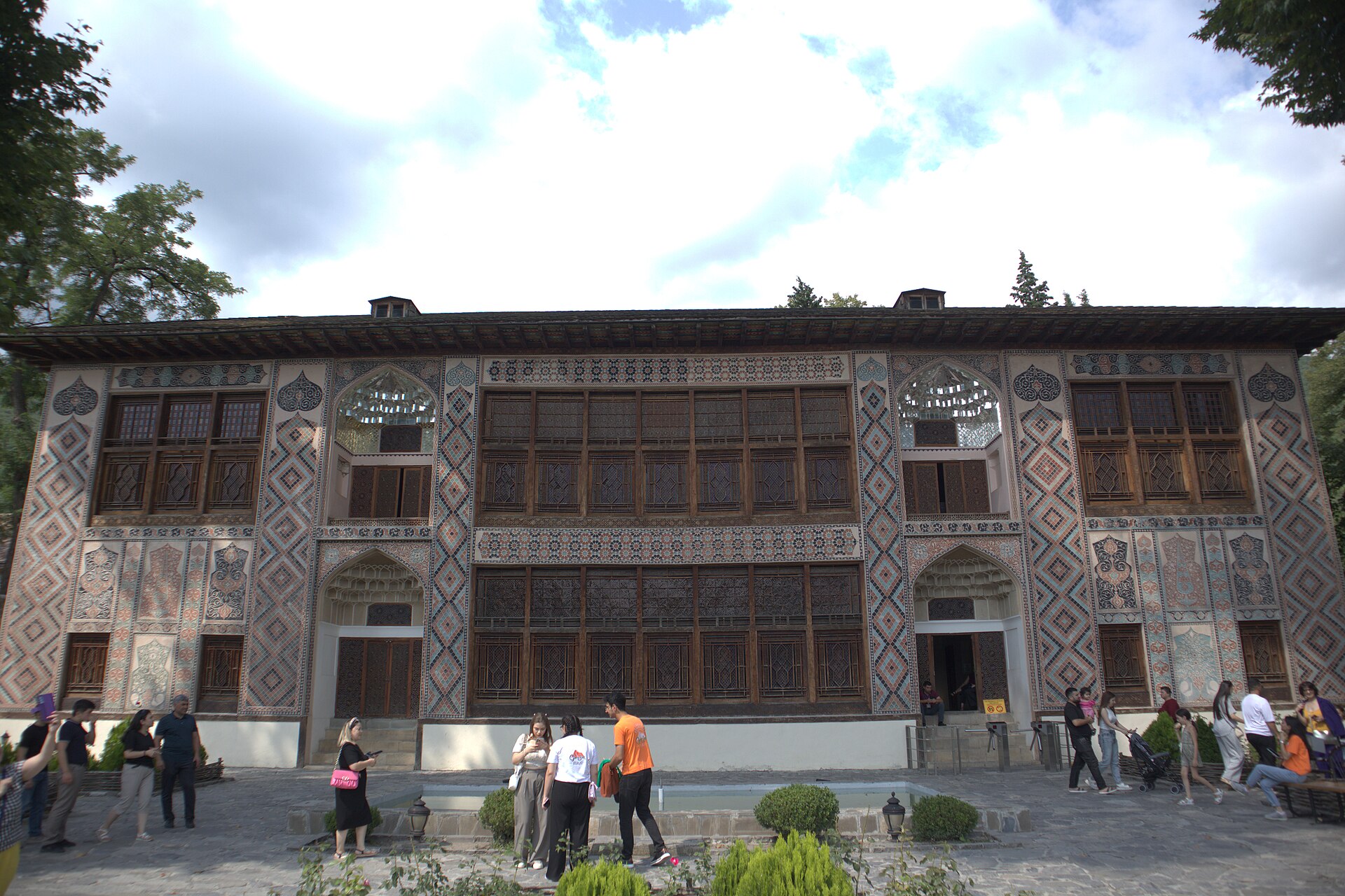 The painted summer palace of the khans of Sheki in the Caucasus foothills