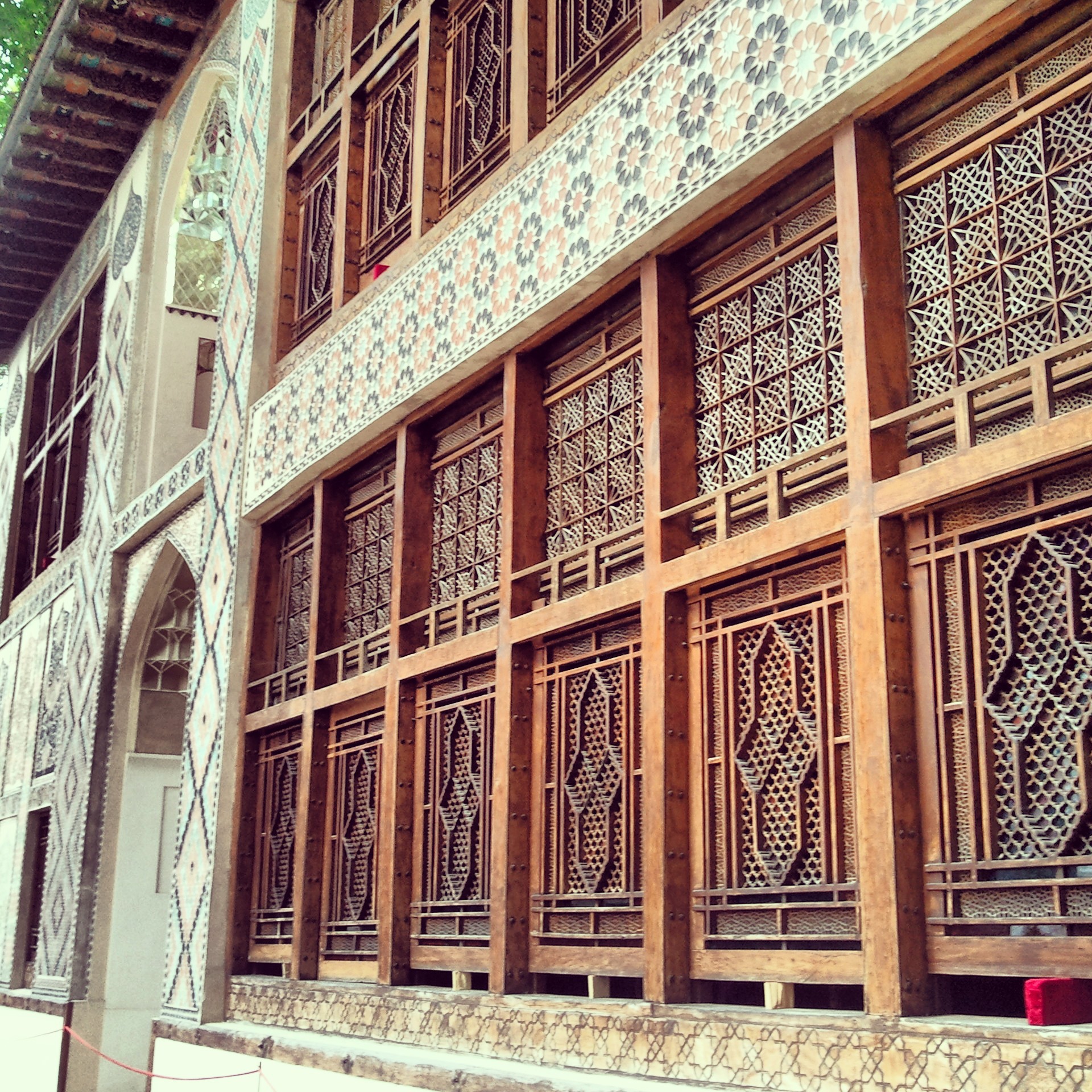 The ornate facade of the Sheki Khan's Palace