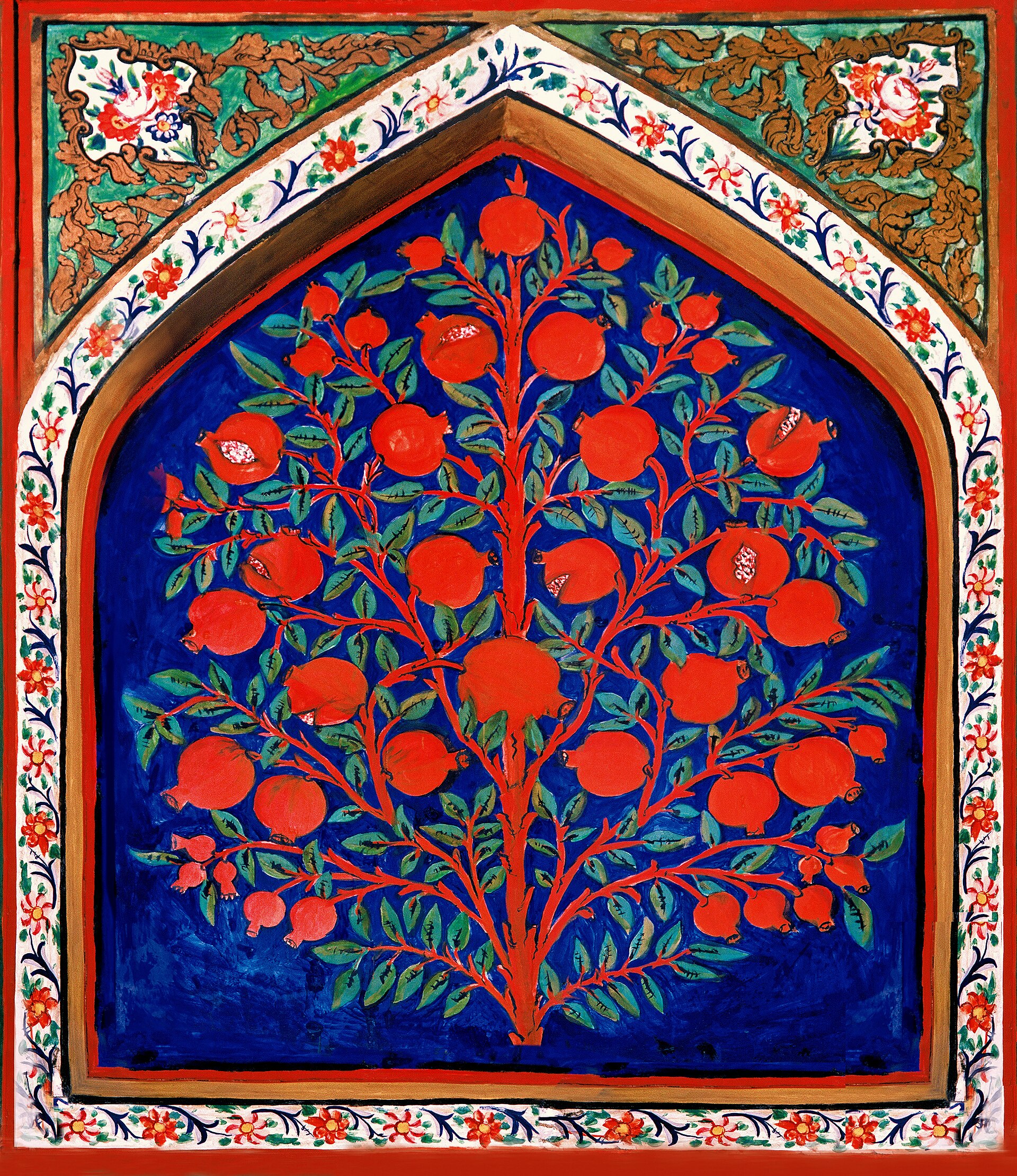 Painted decoration covering the palace walls