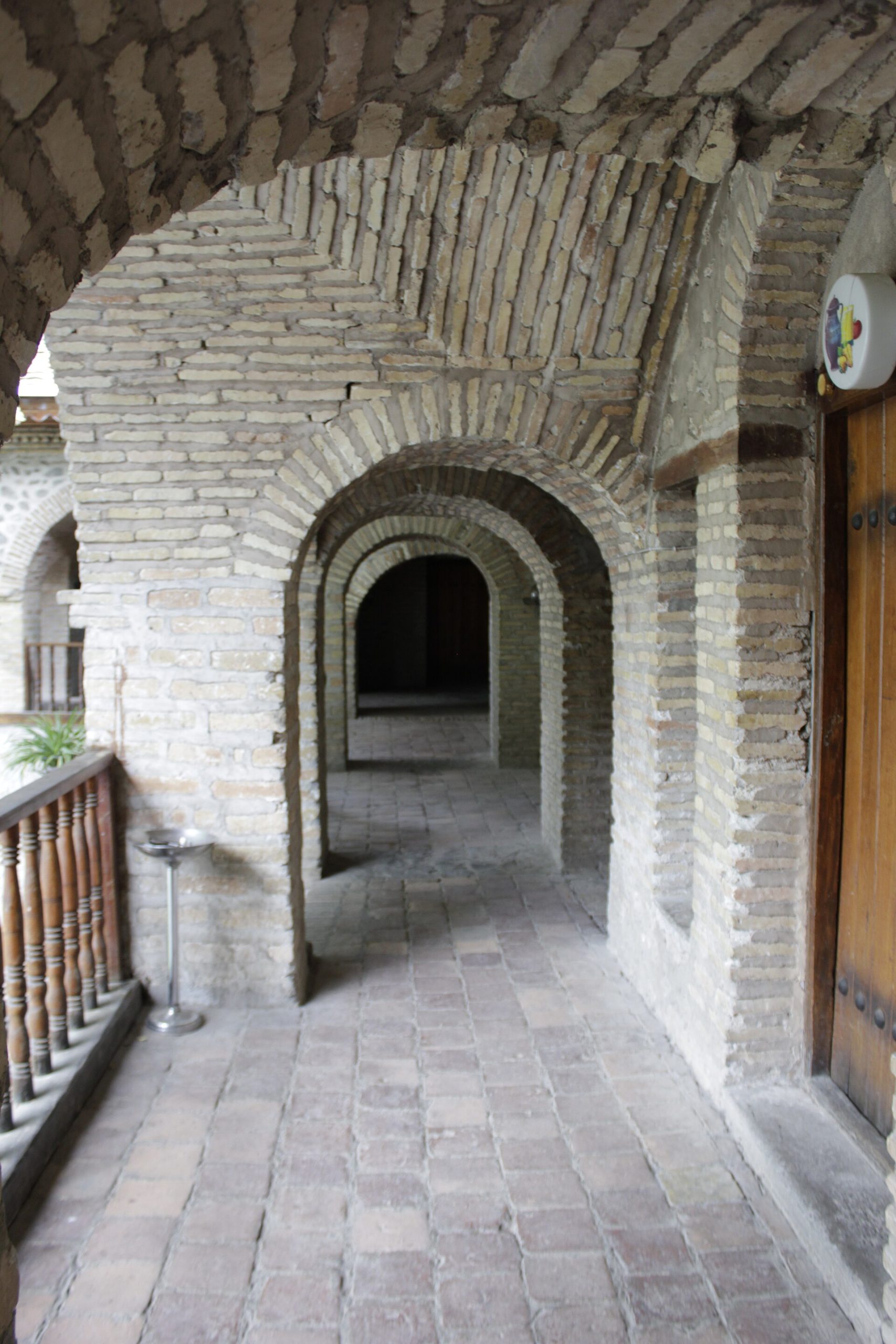 Frescoed walls and ceilings inside the building