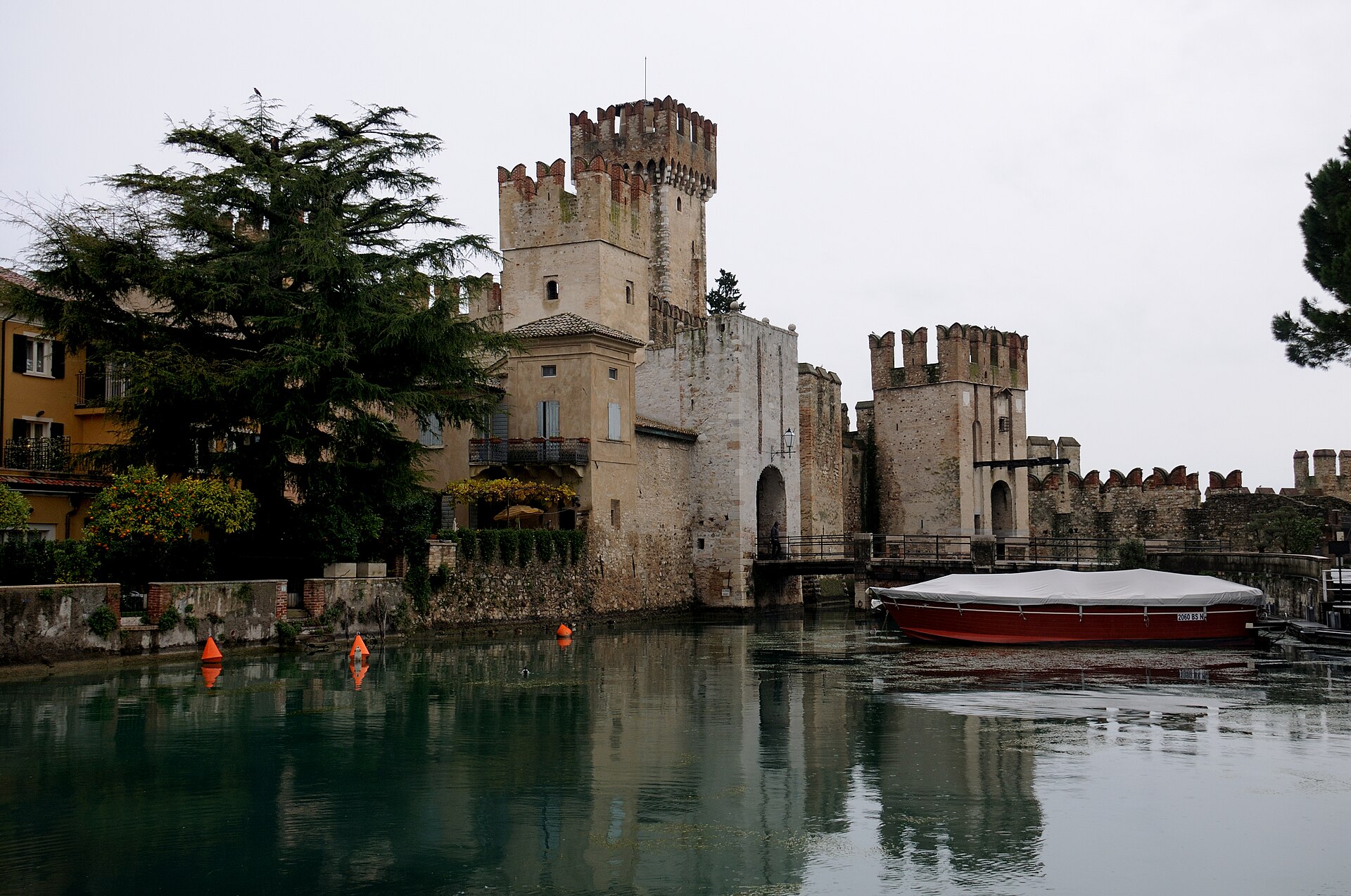 The rare fortified harbour enclosed within the castle walls
