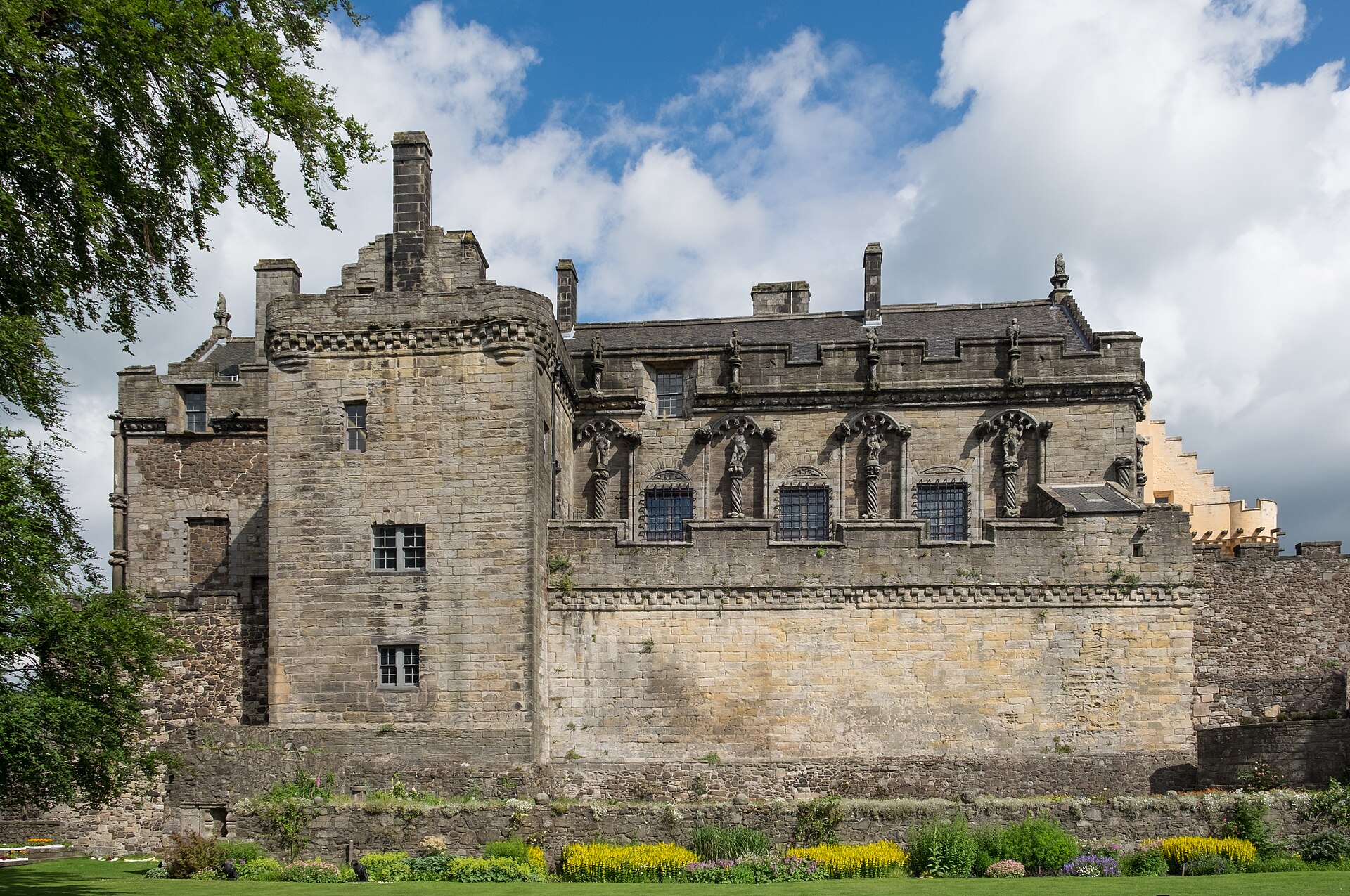 Stirling Castle floodlit, one of the grandest and most historic castles in Scotland