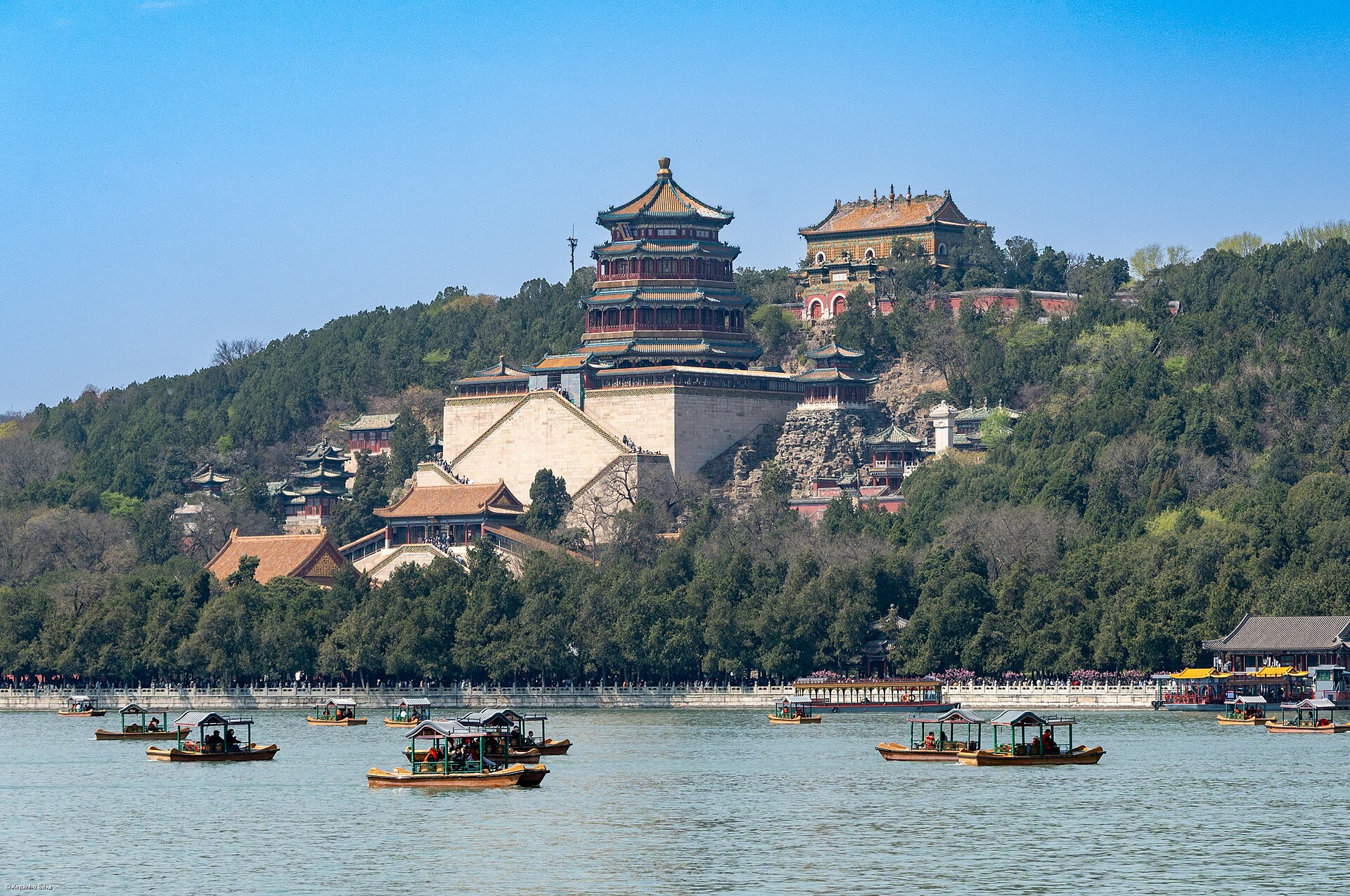 A general view of the Summer Palace, the grandest surviving imperial garden of China.