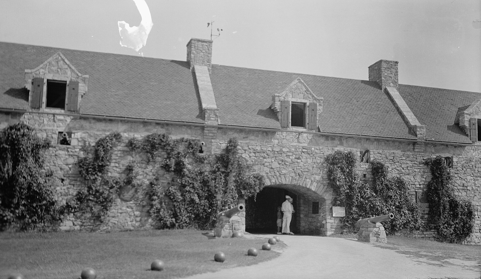 An exterior detail of the walls of Fort Ticonderoga