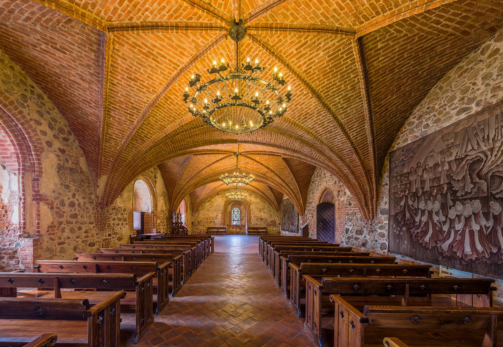 The chapel and interior of the castle