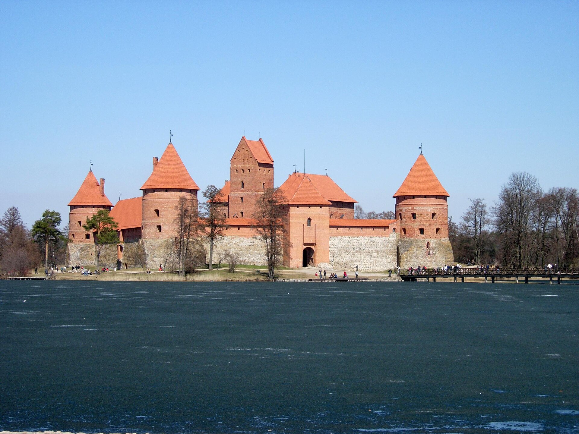 The castle reflected in the waters of the lake